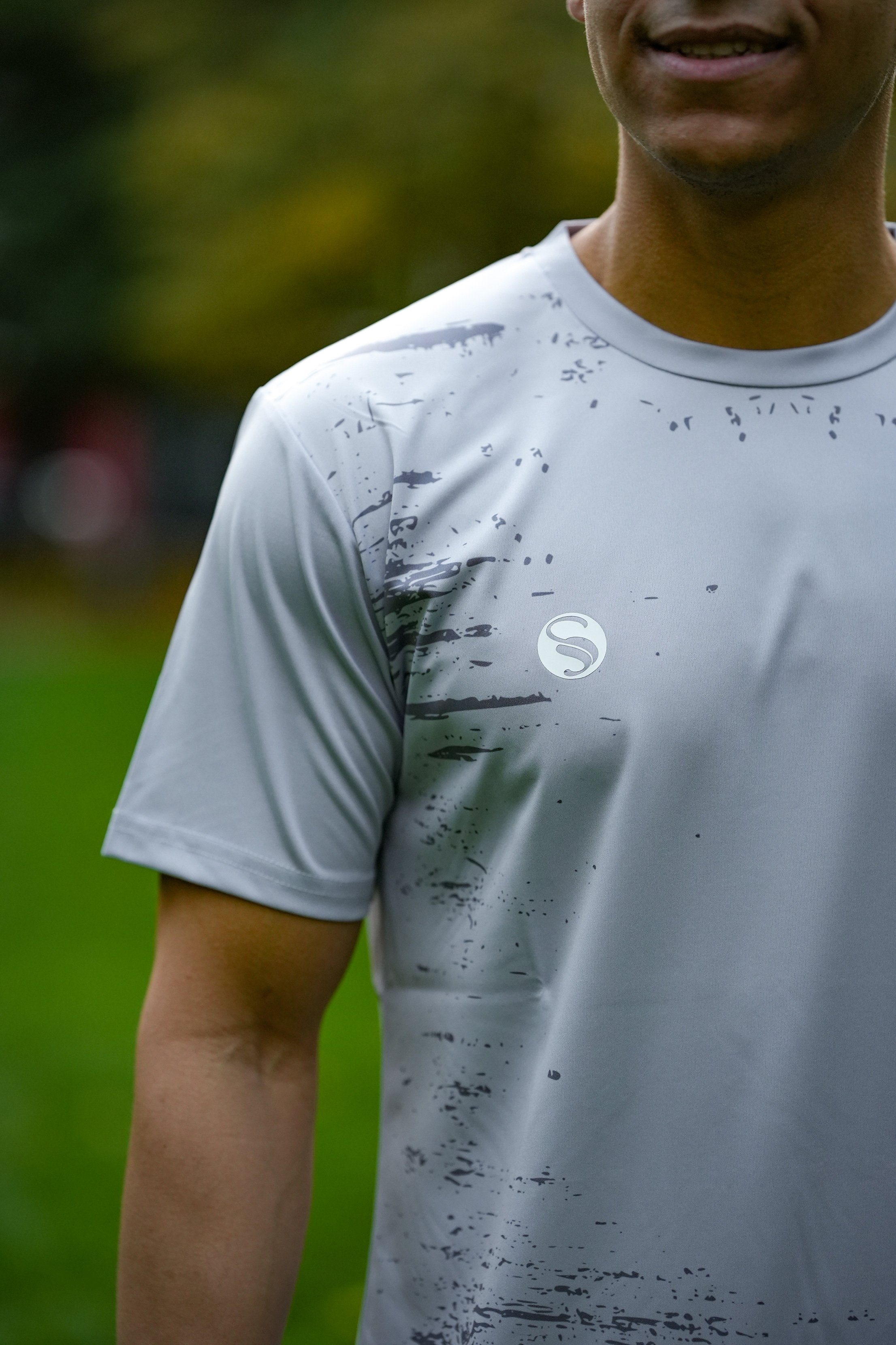 Stark Soul® T-Shirt Herren Trikot Sport-Shirt, Kurzarm "Stained"- Trainingsshirt T-Shirt, Grau