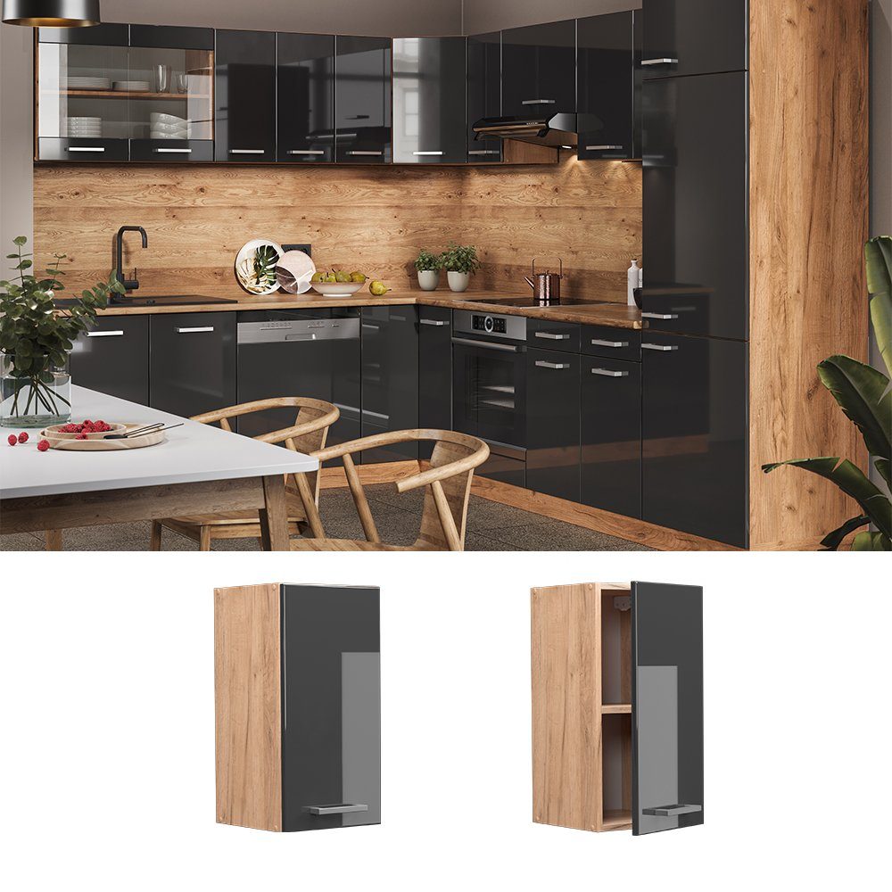 Vicco Hängeschrank R-Line, Anthrazit Hochglanz/Goldkraft Eiche, günstig online kaufen