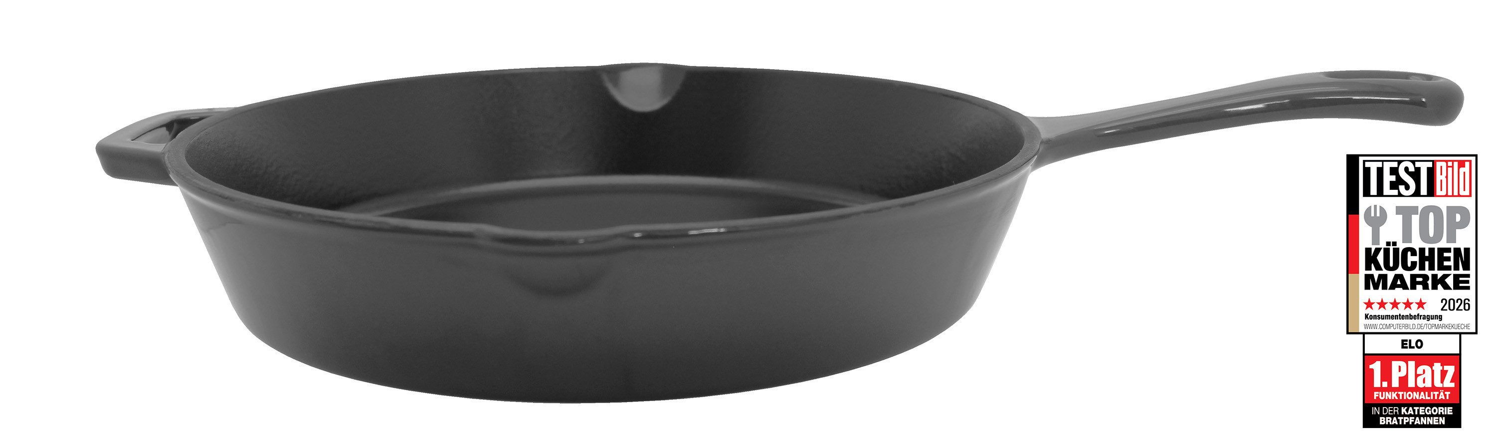 Elo Schmorpfanne Gusseisen Schmorpfanne Ø 28 cm, Gusseisen (1-tlg), Außen emailliert