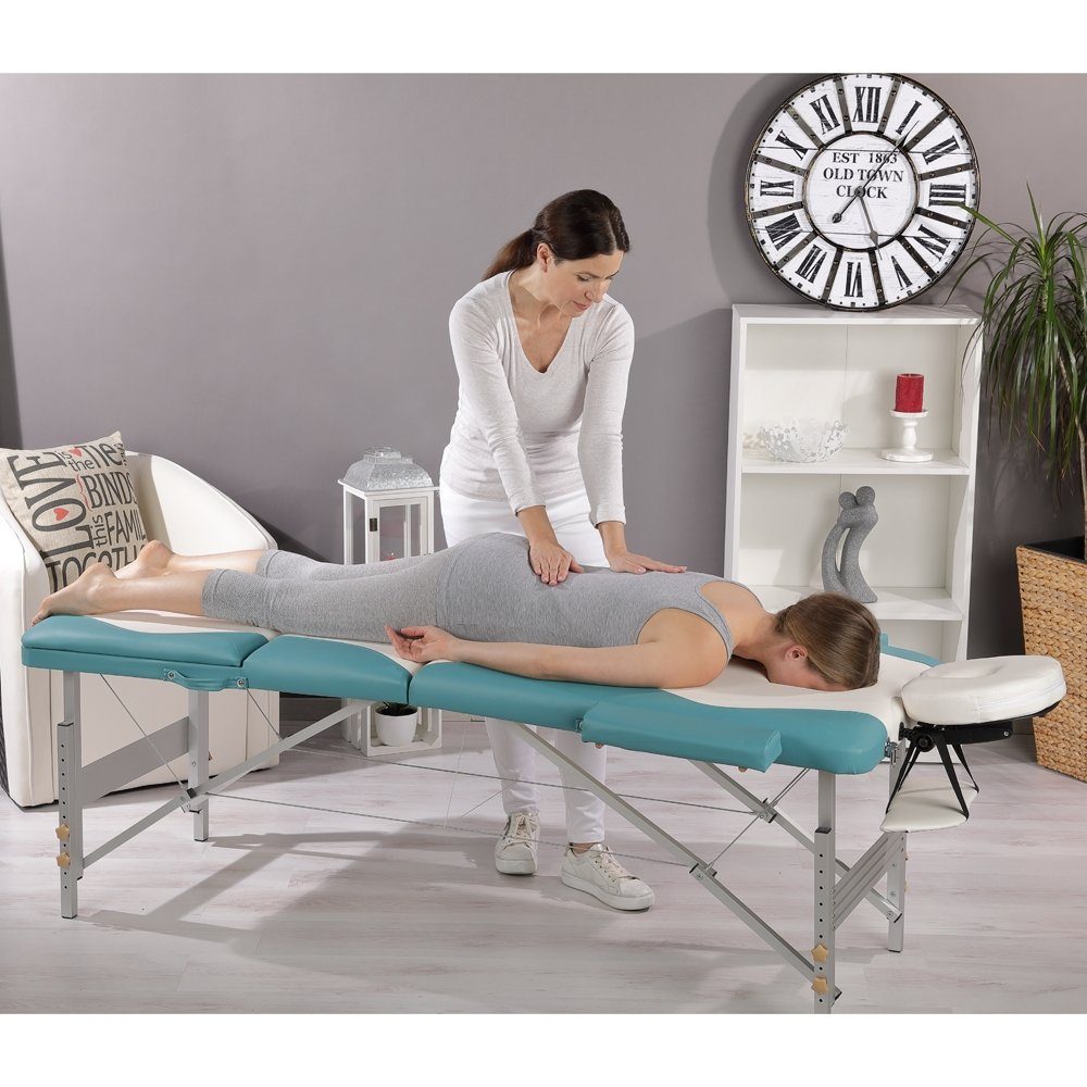 Mucola Massageliege Massageliege 3Zonen Kopfstütze Ergonomisch Leicht Tasche Kosmetikliege (Stück, 1-St., Premium-Liege), Extra dicke Polsterung