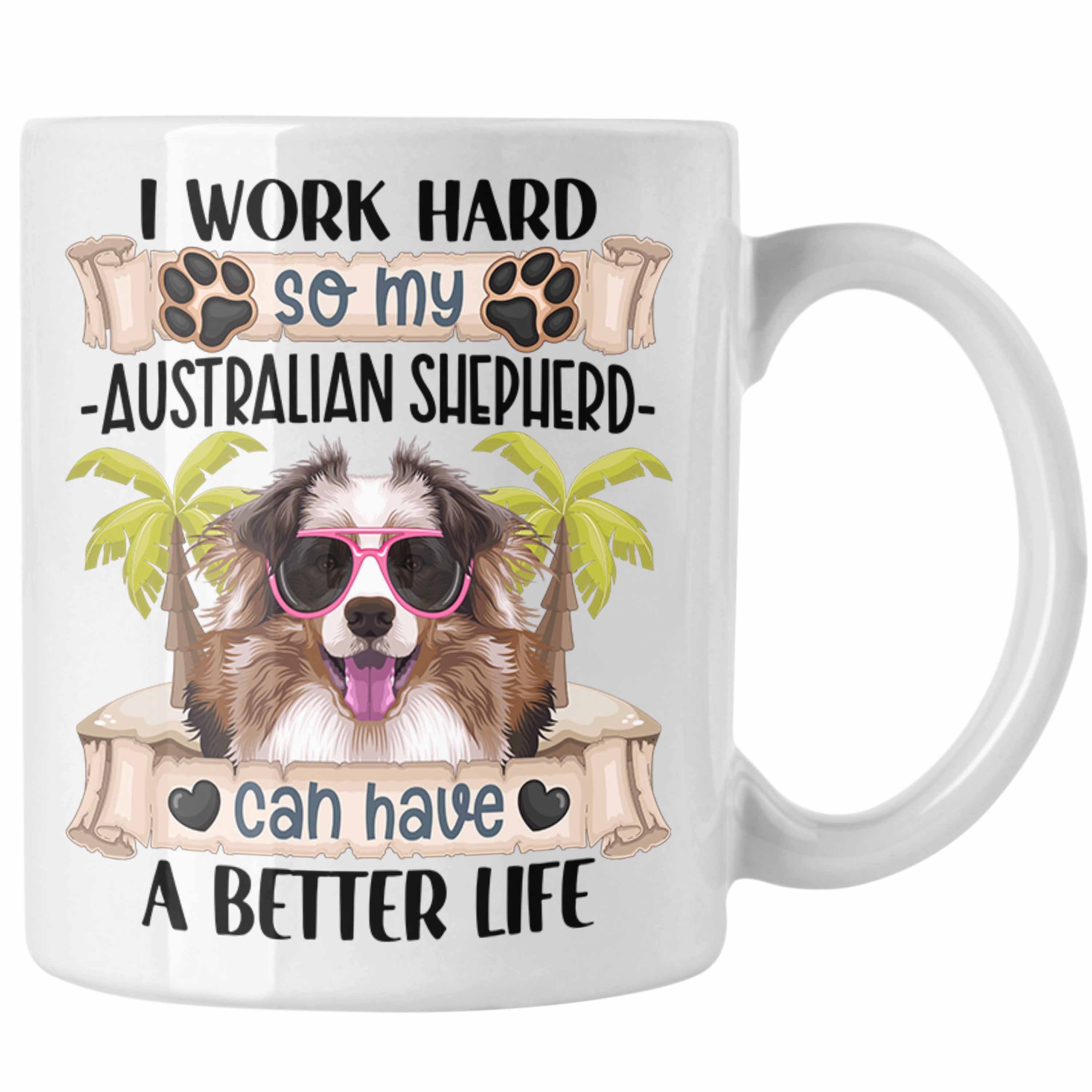 Lustiger Weiss Besitzer Trendation Geschenkid Geschenk Shepherd Spruch Tasse Tasse Australian