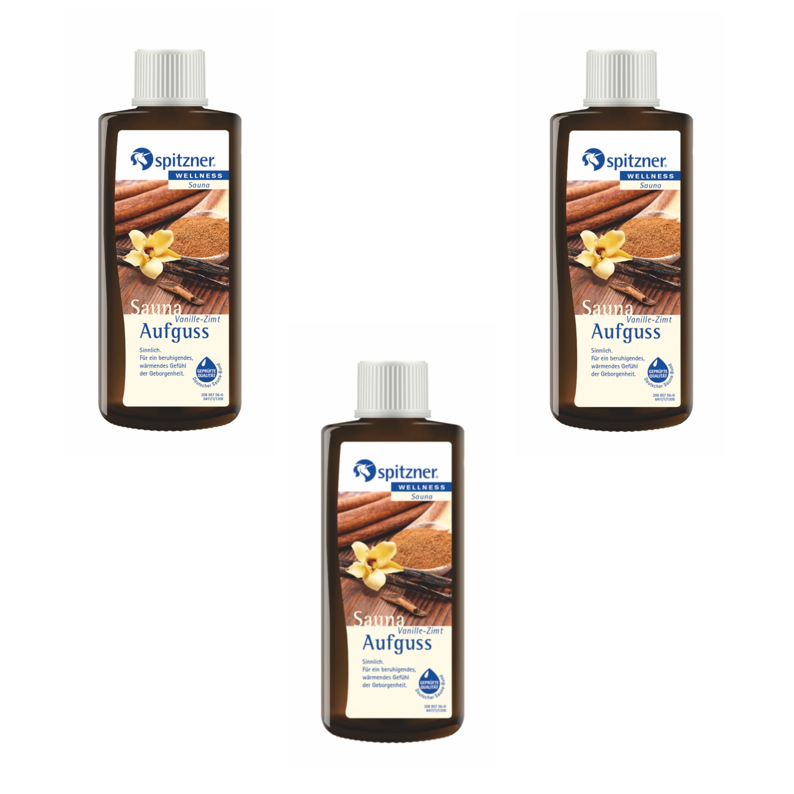 Spitzner Aufgusskonzentrat Spitzner Saunaaufguss Vanille-Zimt 3x 190 ml 3er Vorteilspack
