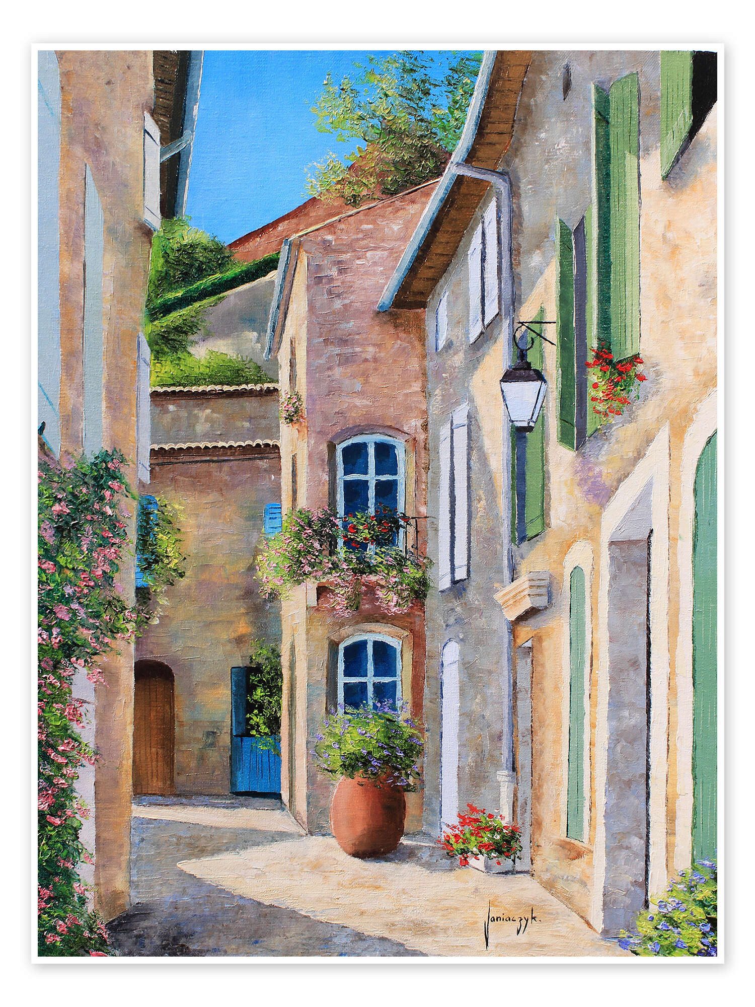 Posterlounge Wandbild Sonniger Hinterhof, Jean-Marc Janiaczyk, erhältlich als Poster, Leinwandbild, Wandsticker oder Acrylglasbild