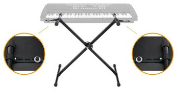 FunKey Keyboardständer - Kevboardstativ mit Halteband, 7-fach höhenverstellbar - Ständer für Keyboards und Synthesizer