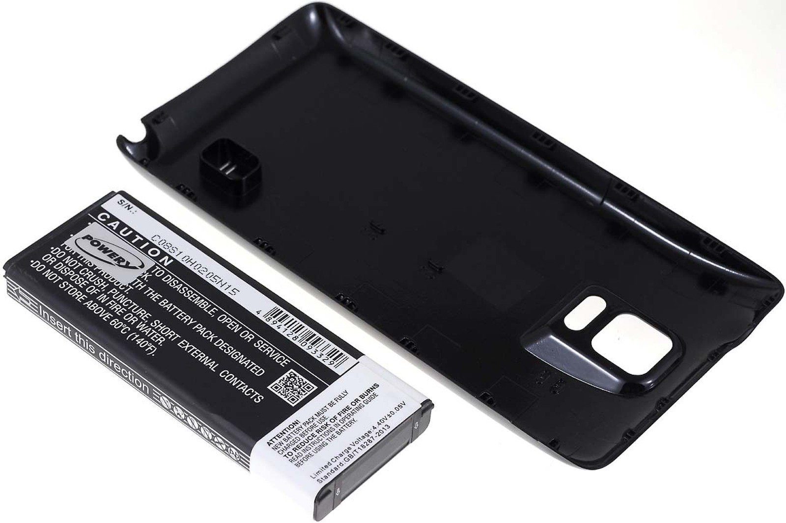 für Akku (chinesisches 6000mAh 4 Smartphone-Akku (3.9 Note Galaxy Samsung Modell) mAh V) Schwarz 6000 Powery