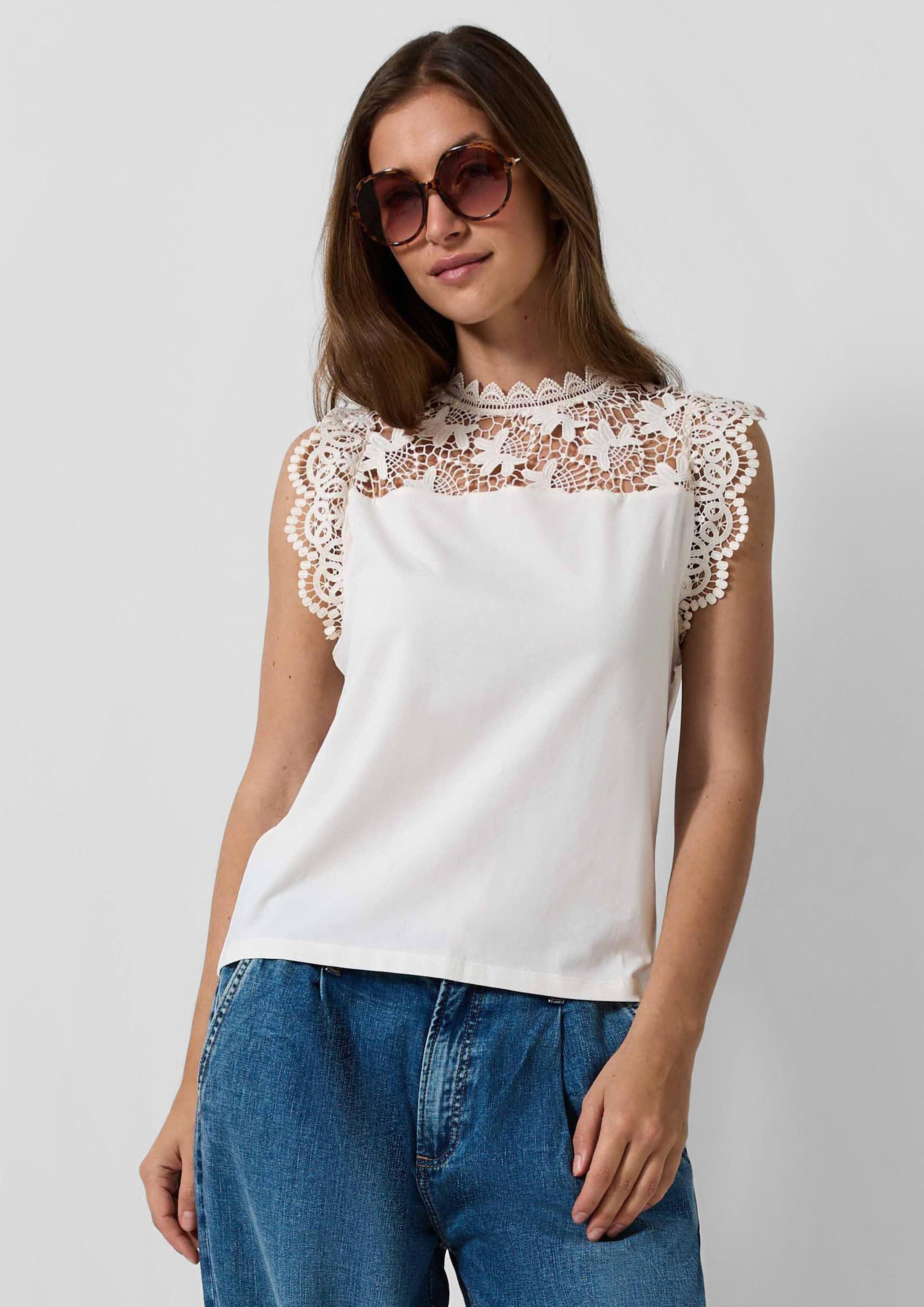 QS Muskelshirt T-Shirt Top mit Spitze