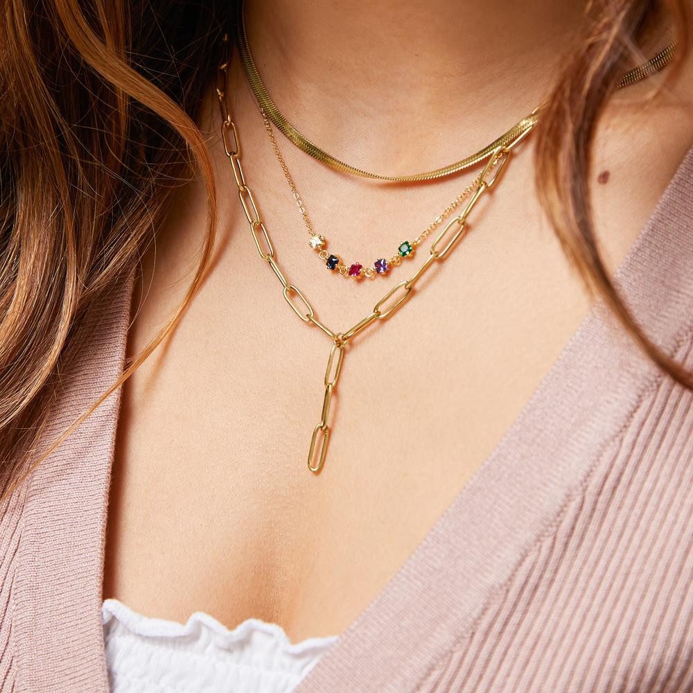 JEWLIX Y-Kette Gliederkette Grob für Damen in Gold N5144-G günstig online kaufen