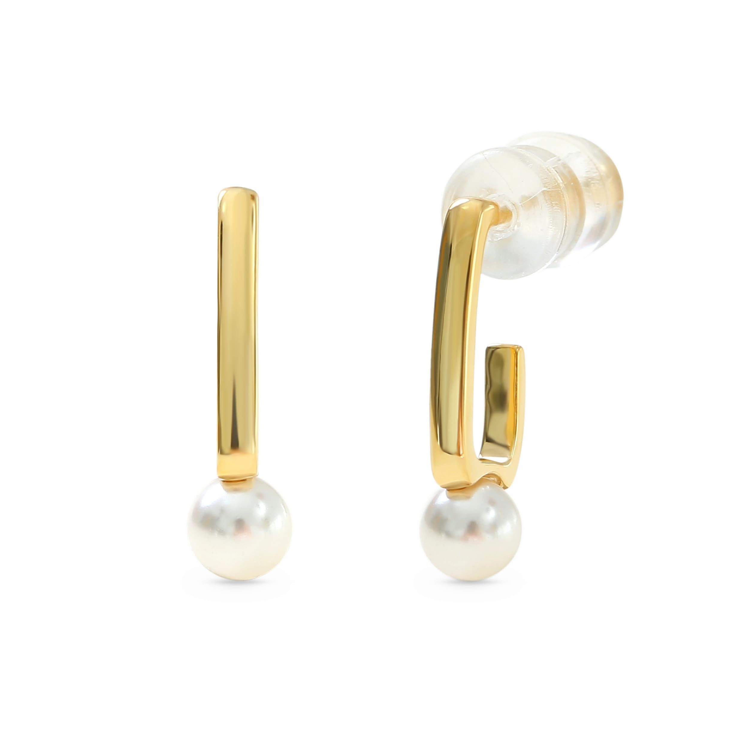 Made by Nami Perlenohrringe Gold mit Süßwasserperlen aus 925 Sterling Silber, Geschenke für Frauen Wasserfester Schmuck