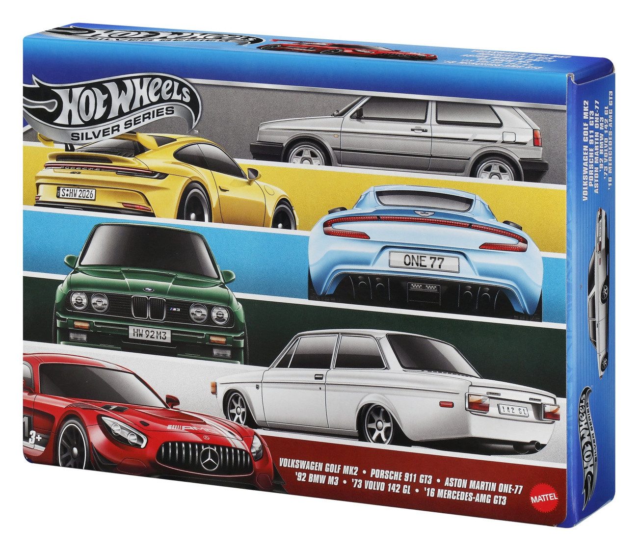 Mattel® Modellauto Hot Wheels Silver Series Die-Cast Fahrzeuge 6er-Pack 1/64 Euro Style