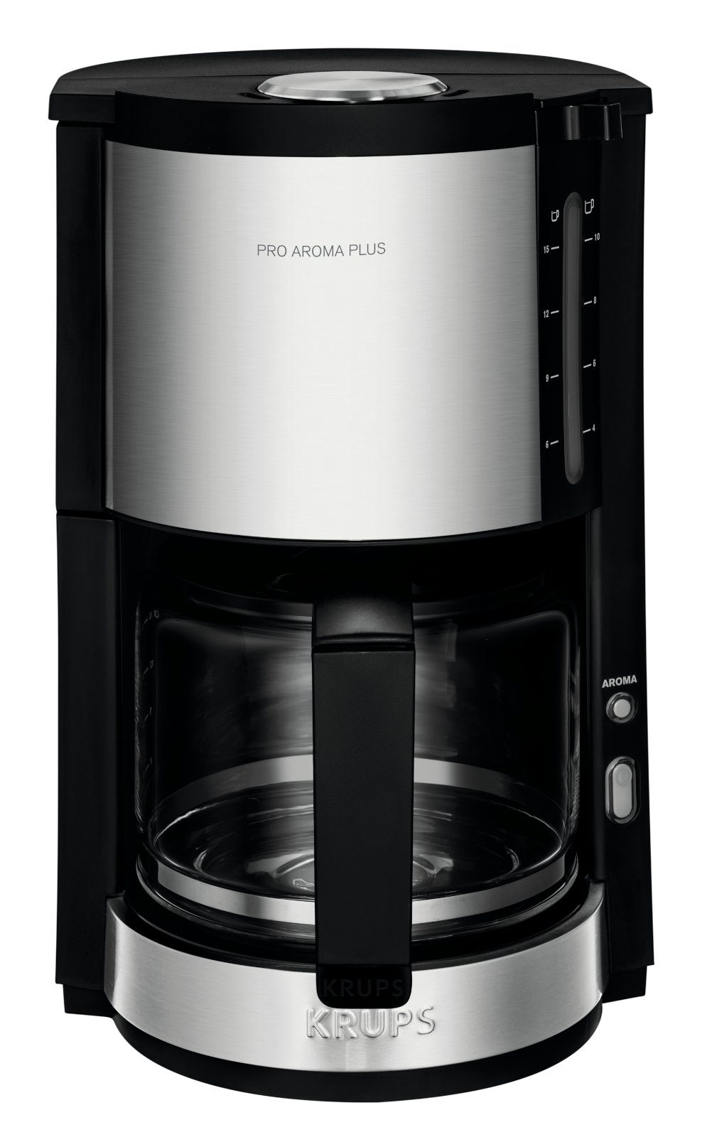 Plus Liter, 1,2 Filterkaffeemaschine ProAroma mit Glaskanne Krups KM3210