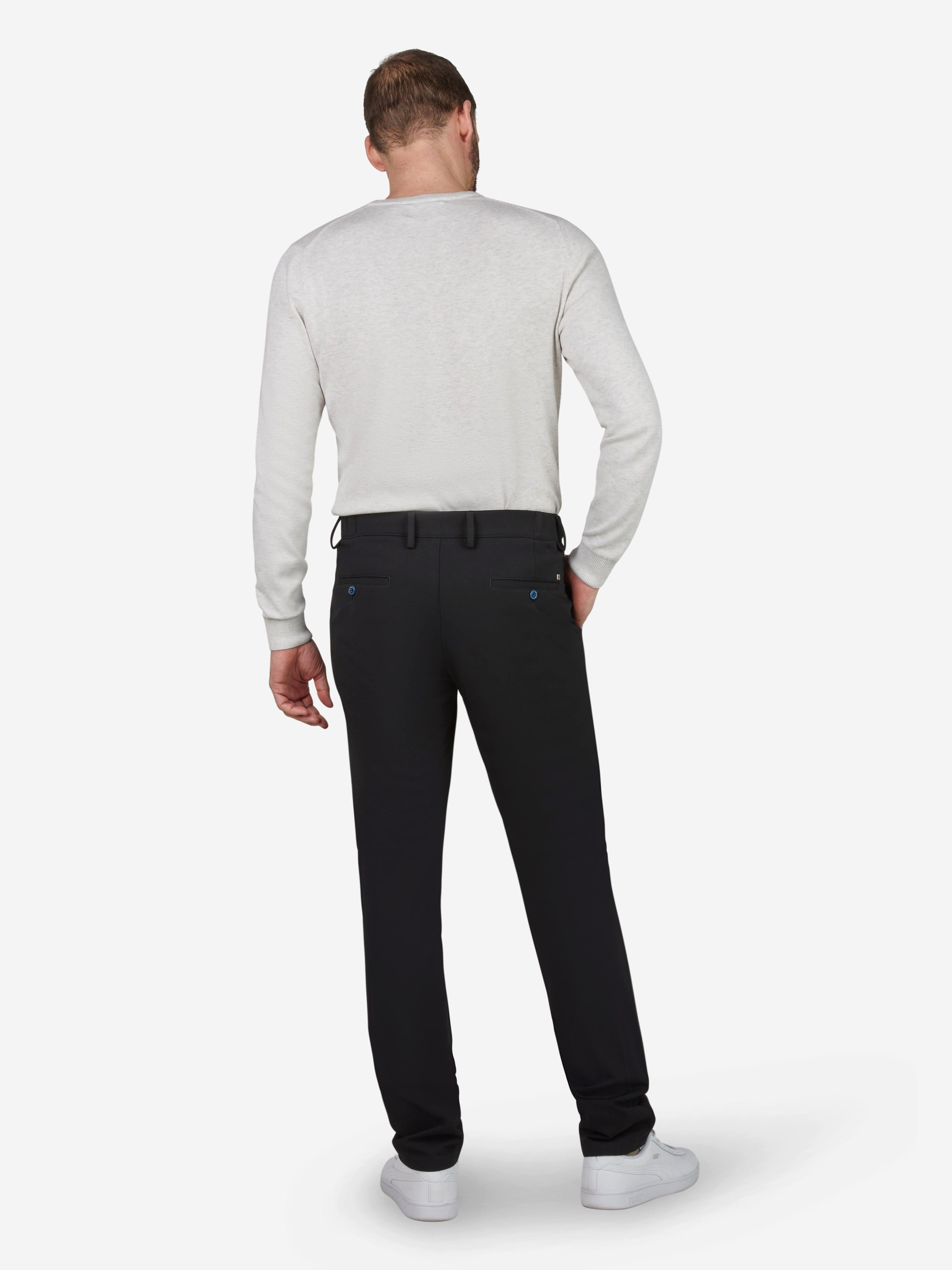 Club of Comfort Chinohose Chino/Flat Front Hose FOXX 8240 - schwarz - Herrenhose - 26 ["Chino als einfach gestylte Hosenform, die die Balance zwischen