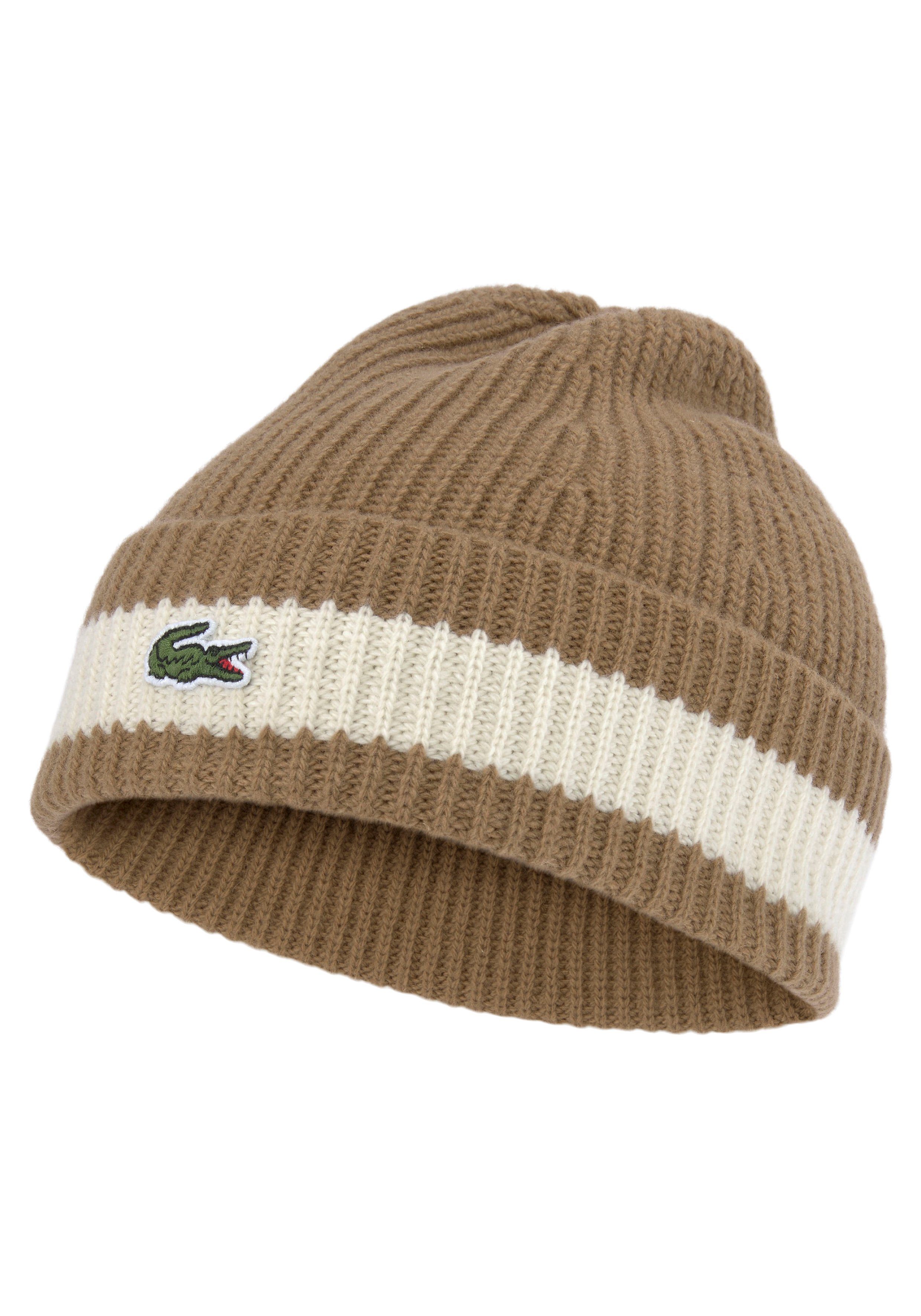 Lacoste Strickmütze mit Krokodil-Logostickerei | Strickmützen