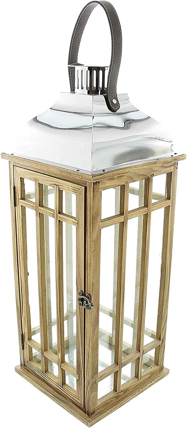 Dekoleidenschaft Kerzenlaterne "Wood" Laterne 40 / 60 cm hoch, Holz Windlic günstig online kaufen