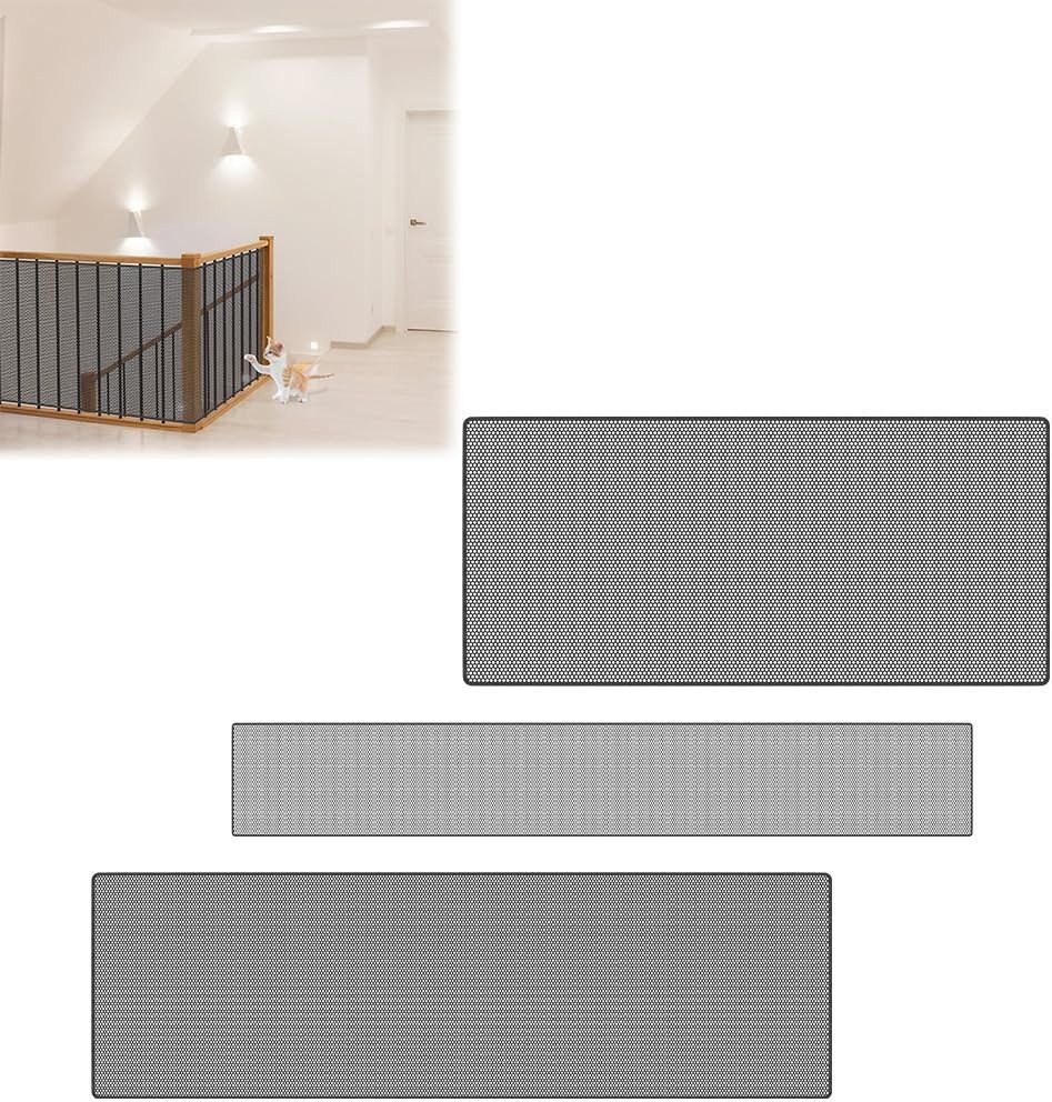 FIVMEN Treppenschutzgitter Treppenschutznetz Treppen Schutznetz für Kinder Haustiere, Sicherheitsnetz Weiß/Schwarz 200/300/450/600cm Breite