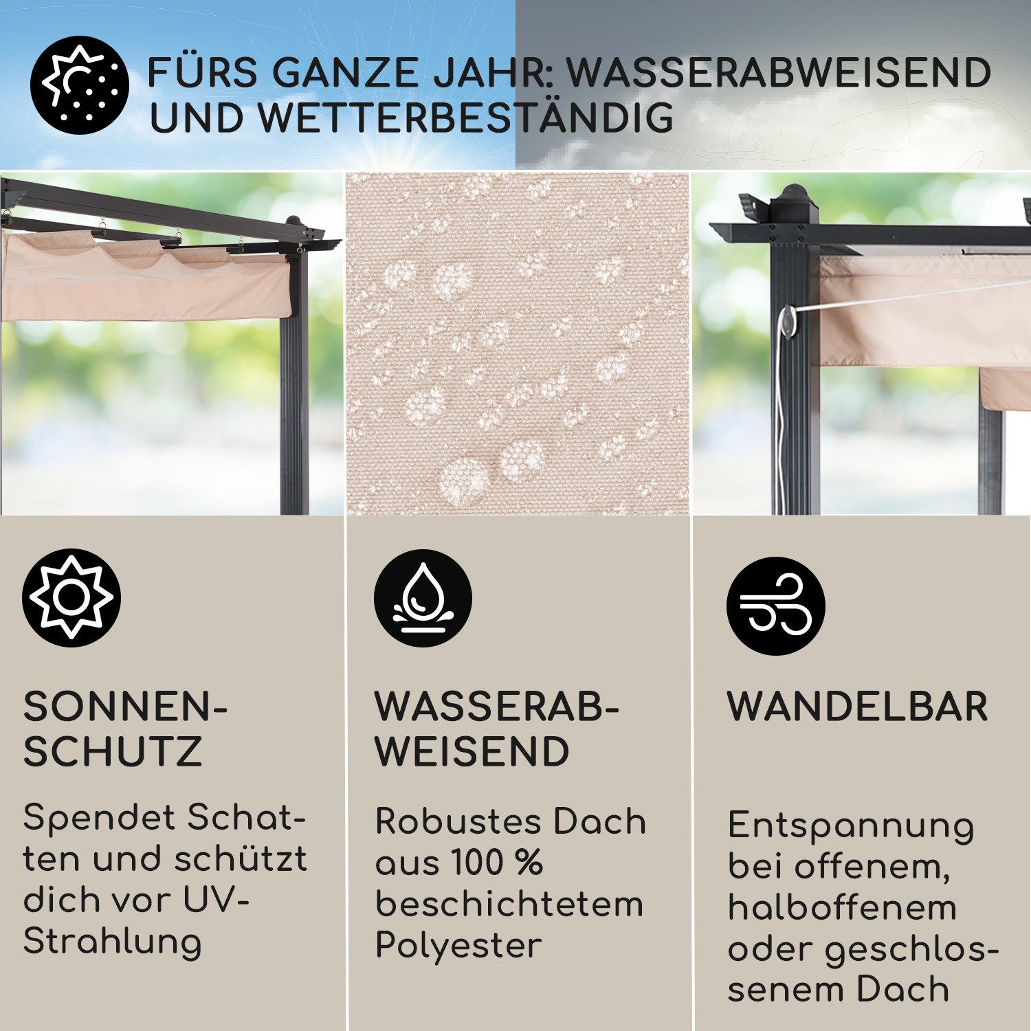 blumfeldt Pavillon Pantheon 3x4, (Set), Terrassenüberdachung günstig online kaufen