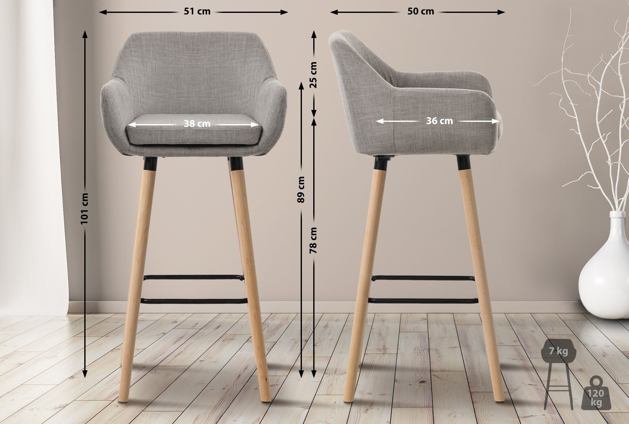 CLP Barhocker Grant (2er Set, 2 günstig online kaufen