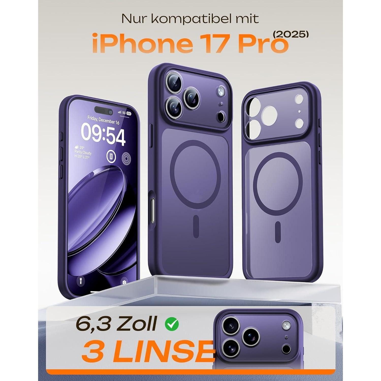 LuxusKollektion Handyhülle Hülle iPhone 17 Pro MagSafe Dunkellila – Bild 2 von 5