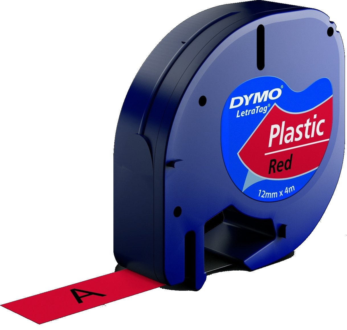 DYMO Beschriftungsband Etikettenband LetraTag 12mm x 4m schwarz auf rot (10 Stück)