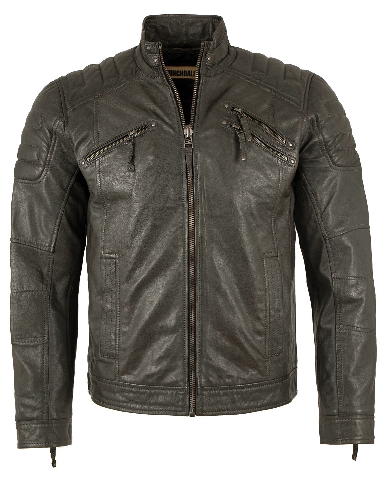 PUNCHBALL Lederjacke PB-501/M 3204-771 Punchball - Herren Echtleder Lederjacke Lammnappa dunkelgrau