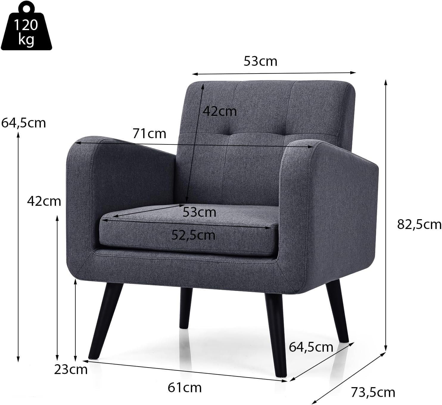 KOMFOTTEU Sessel Ohrensessel, mit Massivholzbeinen,bis 120 günstig online kaufen