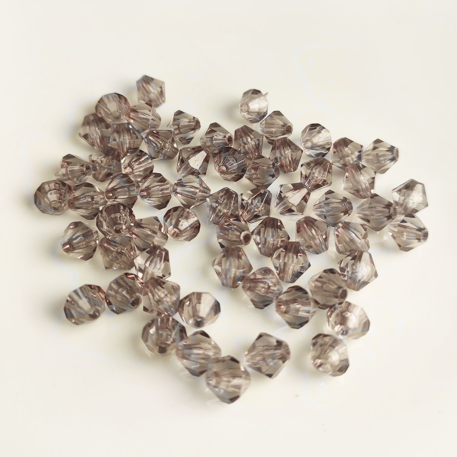 Kopper-24 Bastelperlen Doppelkegel Bicone 80 Stück Acryl Perlen Kristall Lose Perlen mit Loch
