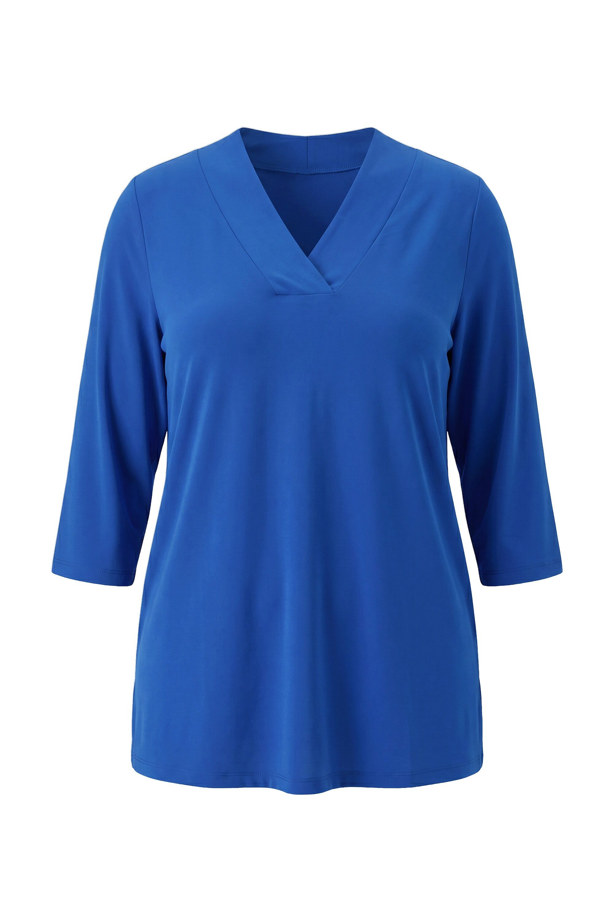 Ulla Popken Longshirt Longshirt A-Linie V-Ausschnitt 3/4-Ärmel – Bild 2 von 4