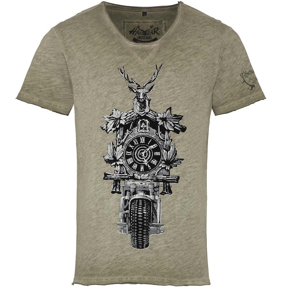 Hangowear Trachtenshirt Shirt Schwarzwald Biker oliv