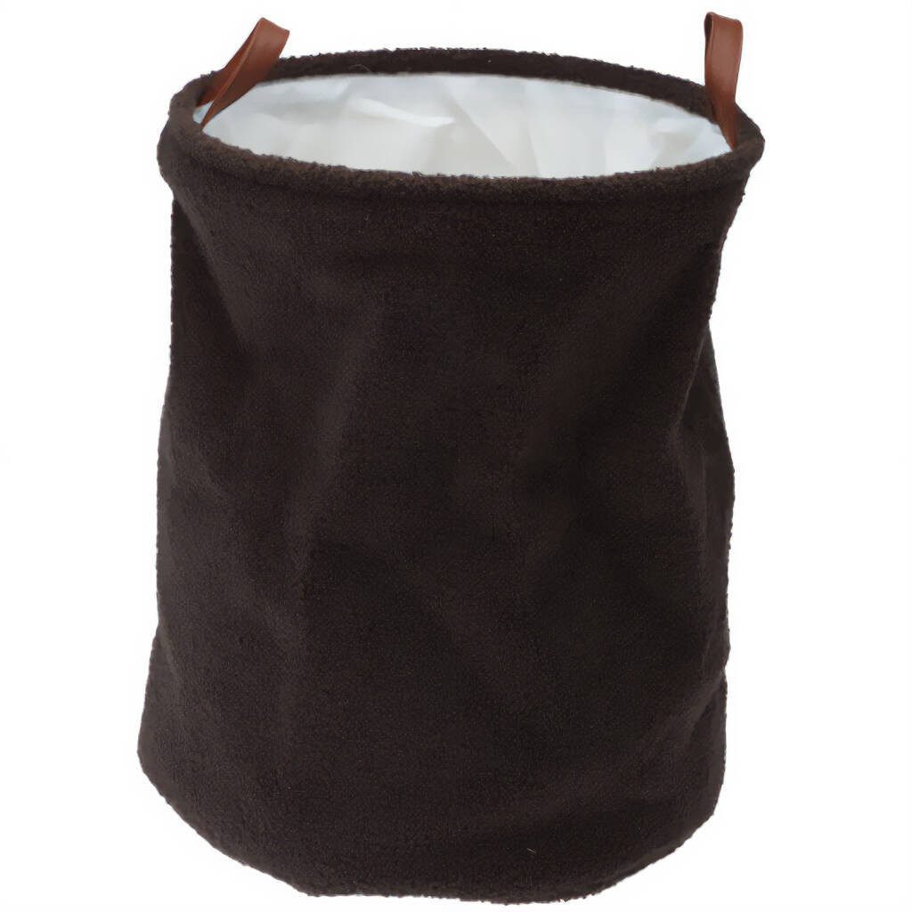 Home & styling collection Wäschekorb Aufbewahrungskorb Bouclé, Griffe aus Kunstleder, Ø 38 x 50 cm