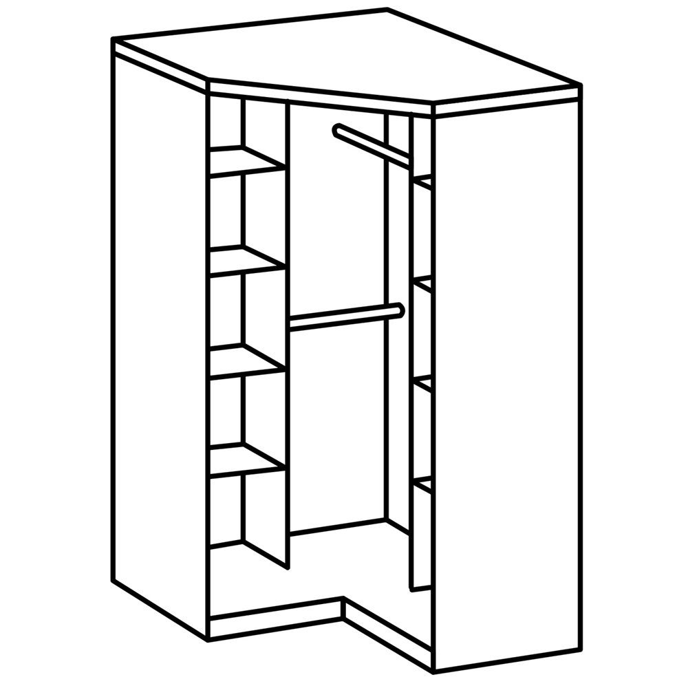 Lomadox Kleiderschrank JOHANNESBURG-43 Türen, in Kleiderstangen,8 95/188/95 cm Einlegeböden, 2 2 weiß