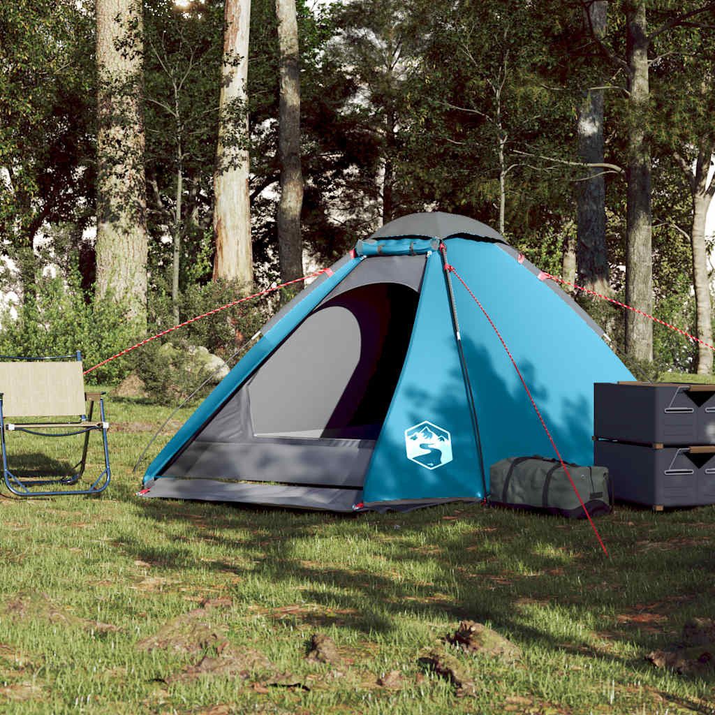vidaXL Kuppelzelt Kuppel-Campingzelt 4 Personen Blau Wasserdicht, (1 tlg)