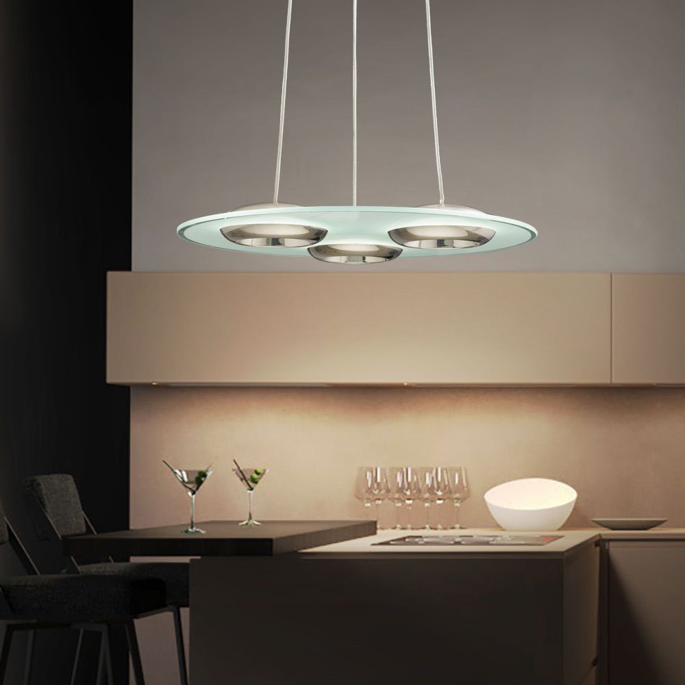 EGLO LED Pendelleuchte, 21 Warmweiß, LED-Leuchtmittel Glas Beleuchtung verbaut, Design Decken Hänge LED Watt satiniert fest