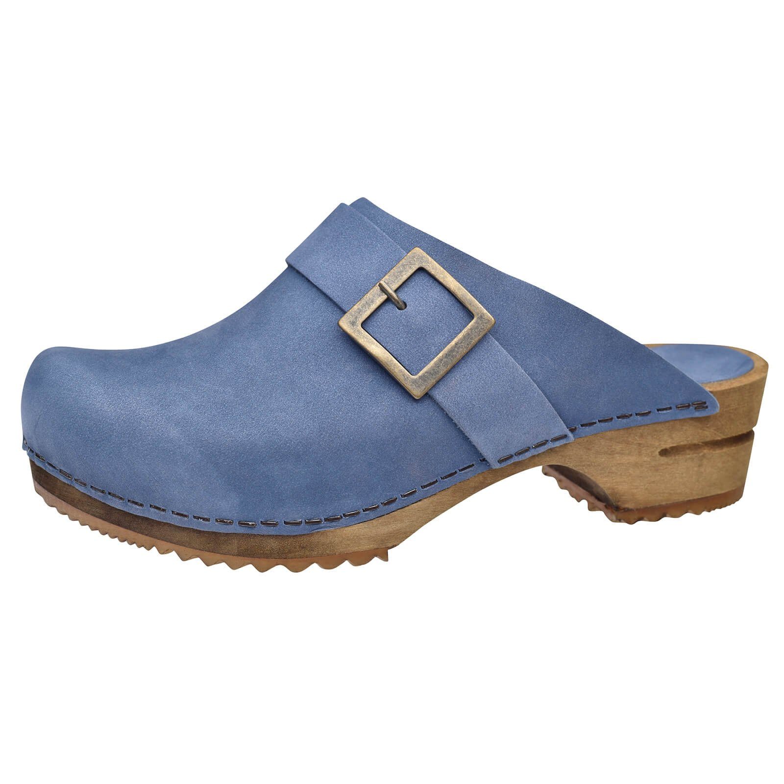 Wood-Urban Open Clog Dove Blue Sandale