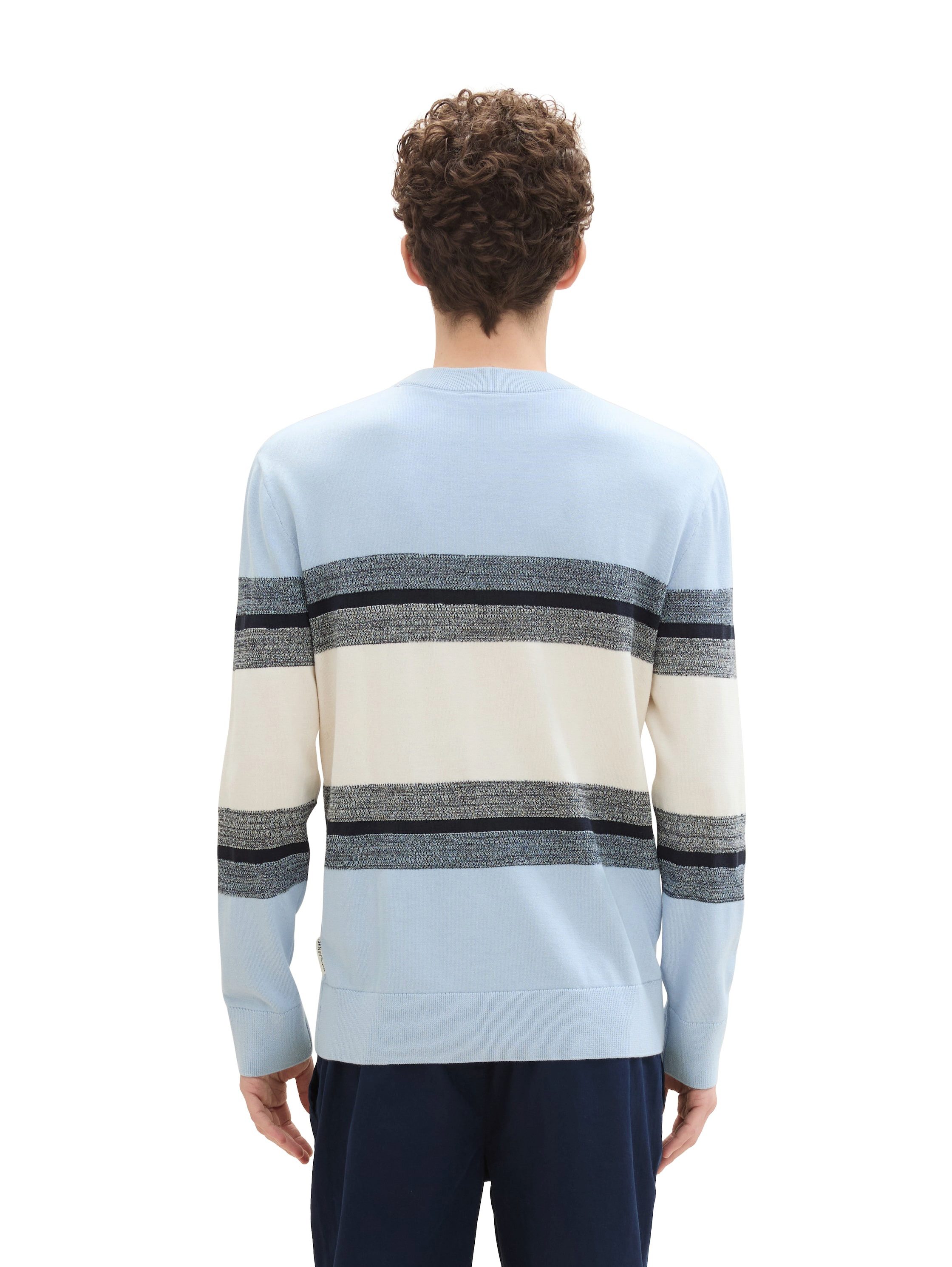 TOM TAILOR Denim Strickpullover mit Blockstreifen