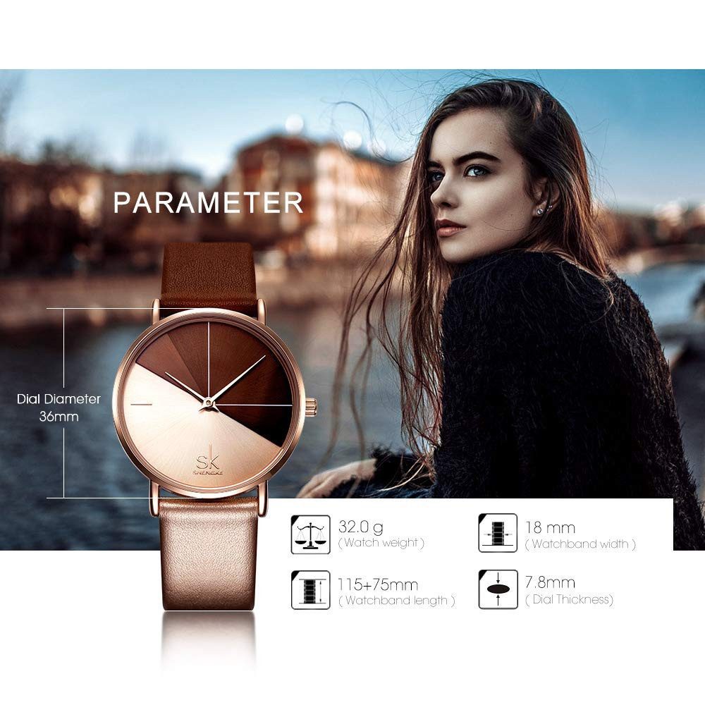 ibettertec Quarzuhr Quarzuhr Echtes Rindsleder Uhr für Damen modisch und le günstig online kaufen