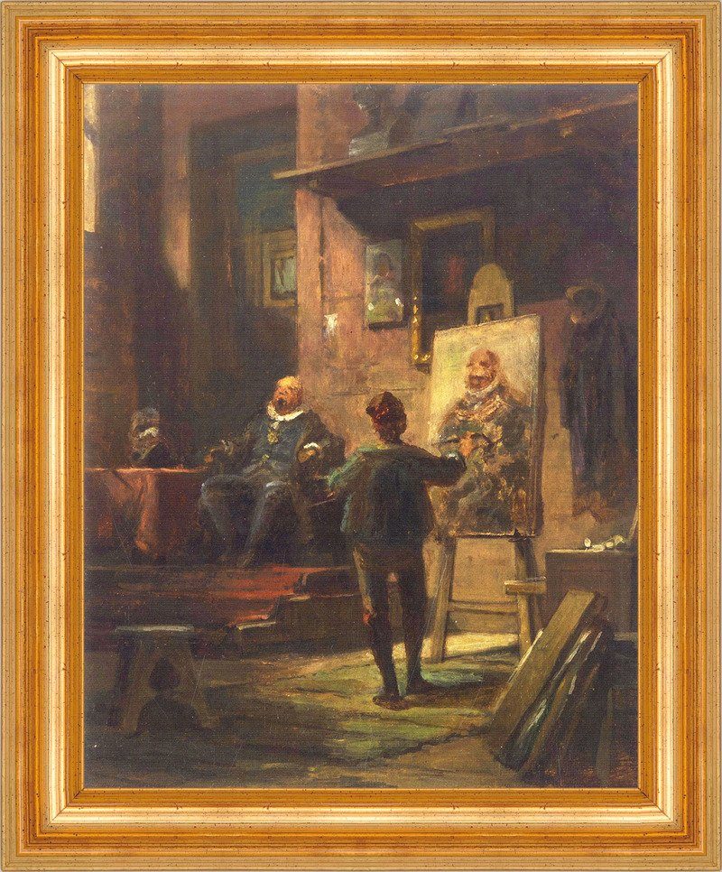 BillerAntik Kunstdruck Carl Spitzweg Der Maler The painter Gemälde Portrait Künstler Museumsg, (1 St)