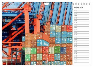 CALVENDO Wandkalender Hafen Hamburg (Wandkalender 2024 DIN A4 quer), CALVENDO Monatskalender