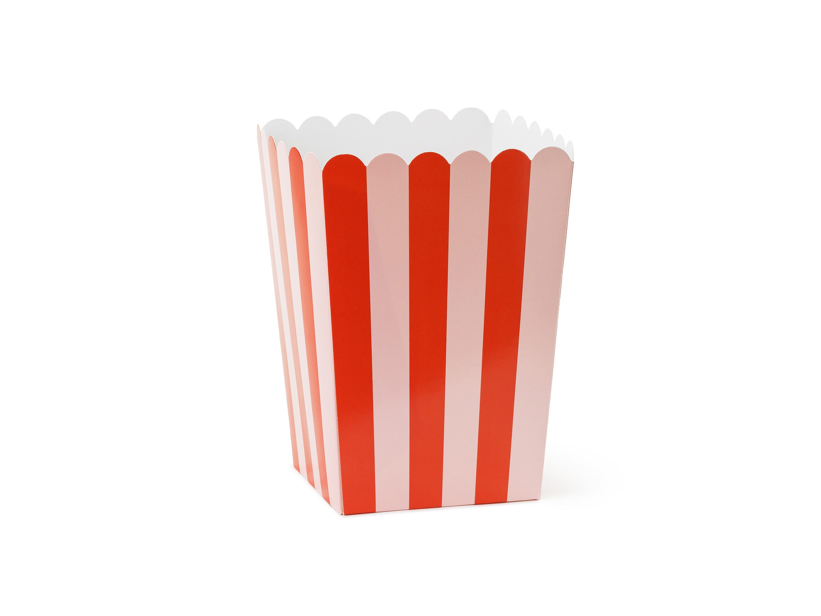 partydeco Dose, Popcorntüten gestreift 11x15,5cm 6er Set Rosa / Rot