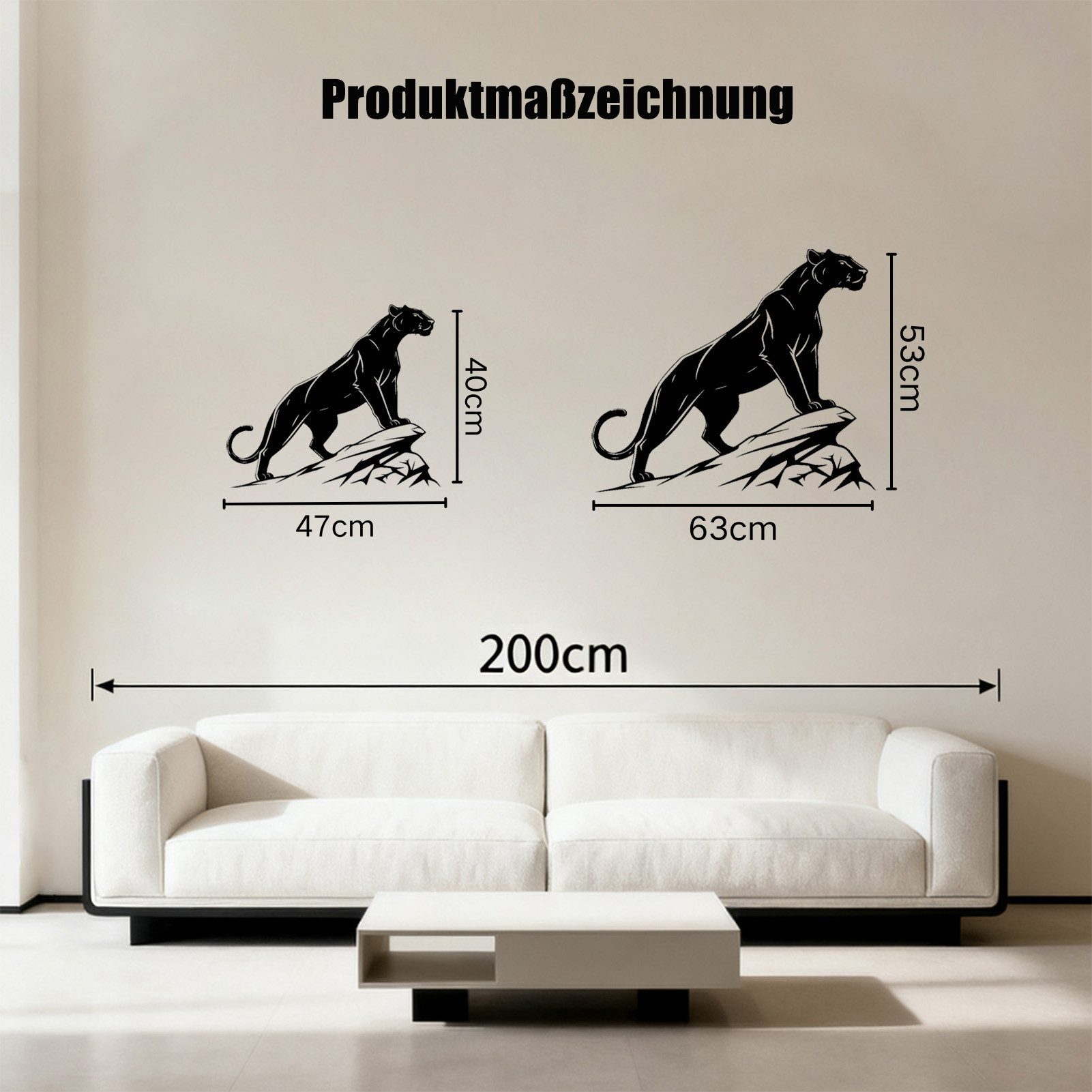 Jumpeak Wanddekoobjekt Panther Metall Wanddekoration - Stylische Wandkunst für Wohnzimmer, Metall Wandkunstdekoration als Augeweide für Modernes Zuhause