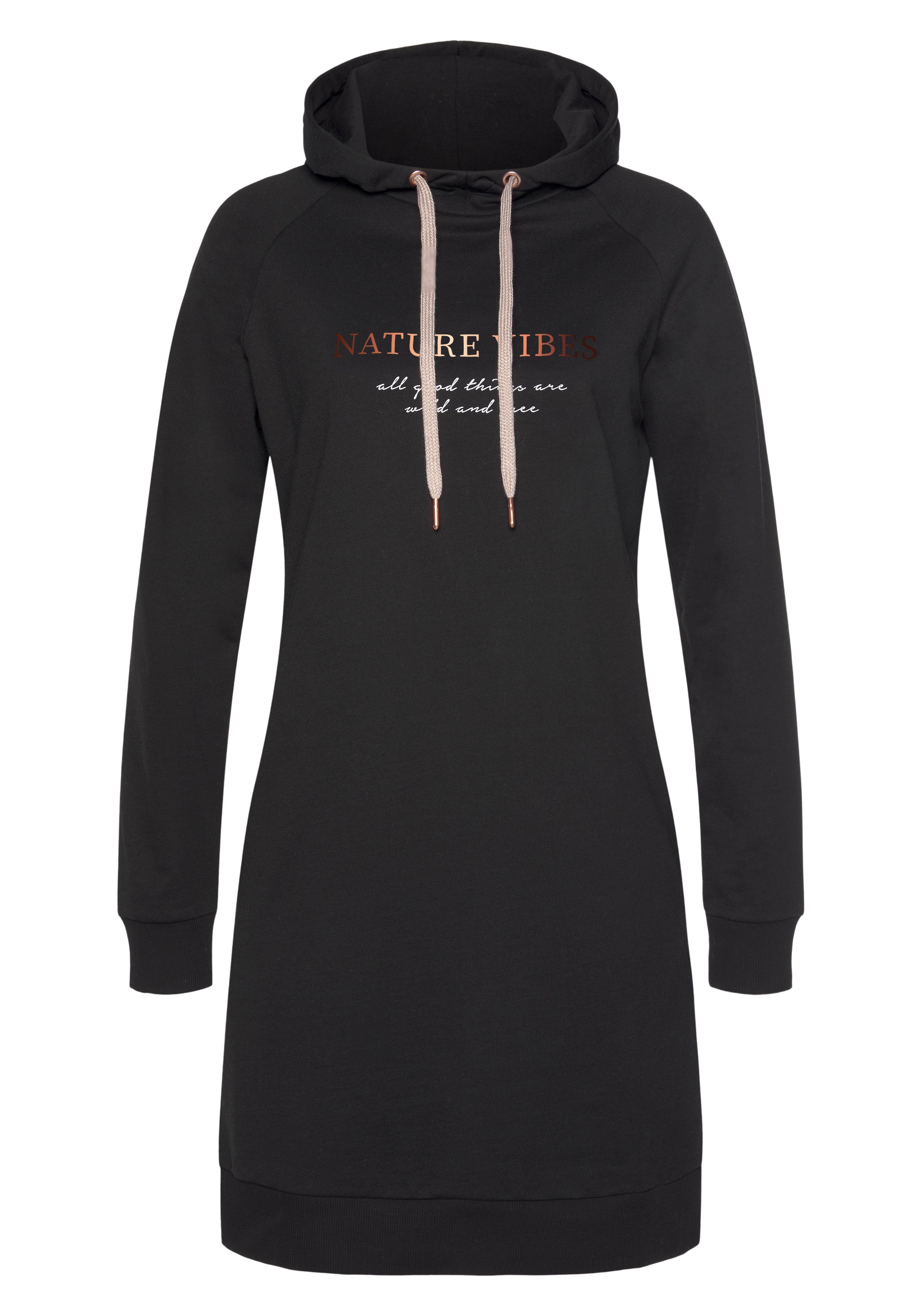 LASCANA Sweatkleid mit Kapuze und seitlichen Eingrifftaschen, Loungewear günstig online kaufen