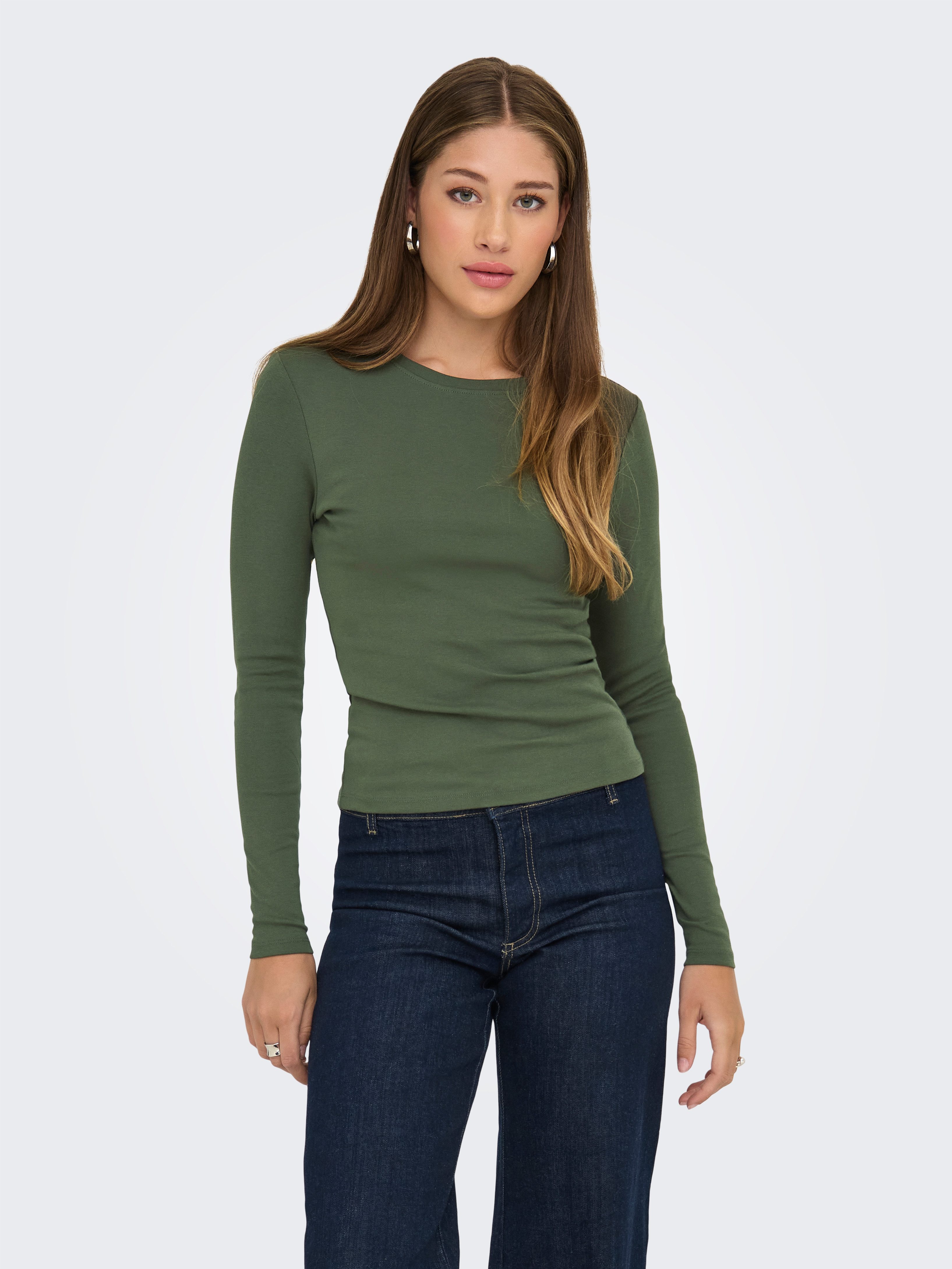 ONLY Langarmshirt ONLRILEY O-NECK L/S TOP günstig online kaufen