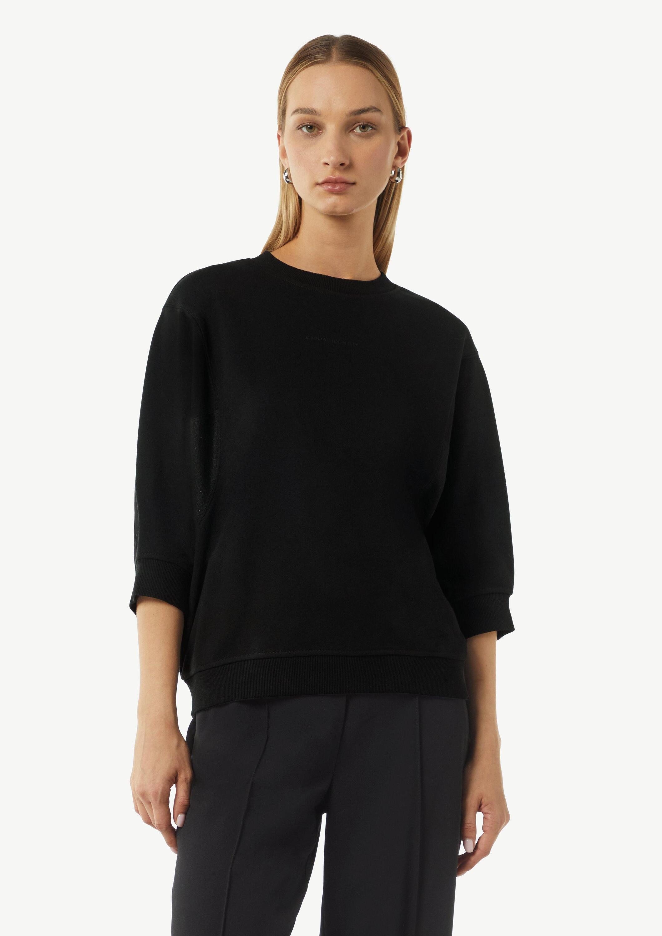 comma 3/4 Arm-Pullover Sweatshirt Sweatshirt mit Fledermausärmeln