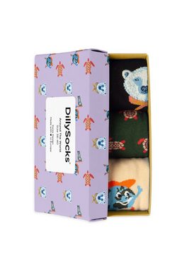 DillySocks Socken Gift Box 3er Set - Around the World (Set, 3-Paar) OEKO TEX 100 zertifiziert