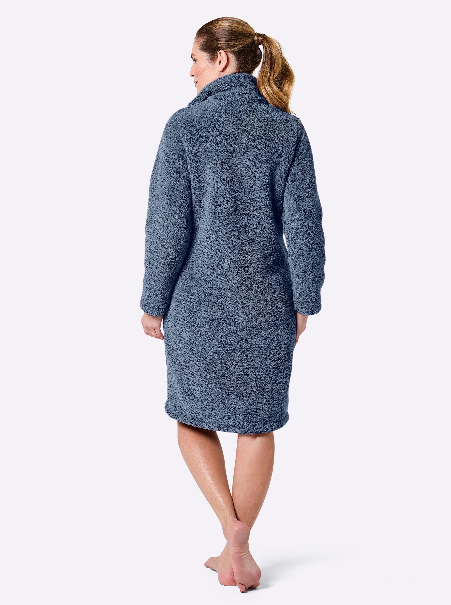 Plantier Damenbademantel Bademantel Langarm, Polyester, Reißverschluss