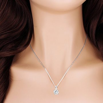 LÖB Ohrring und Ketten Set Damen 925 Silber Kette Ohrringe Hängend Set Zirkonia Stein Anhänger (Geschenke für Frauen Freundin zum Geburtstag Weihnachten Weihnachtsgeschenke Ostern Muttertag Valentinstag Muttertagsgeschenk), Schmuckset Halskette Solitär Strass Diamant Form Tropfen Brautschmuck