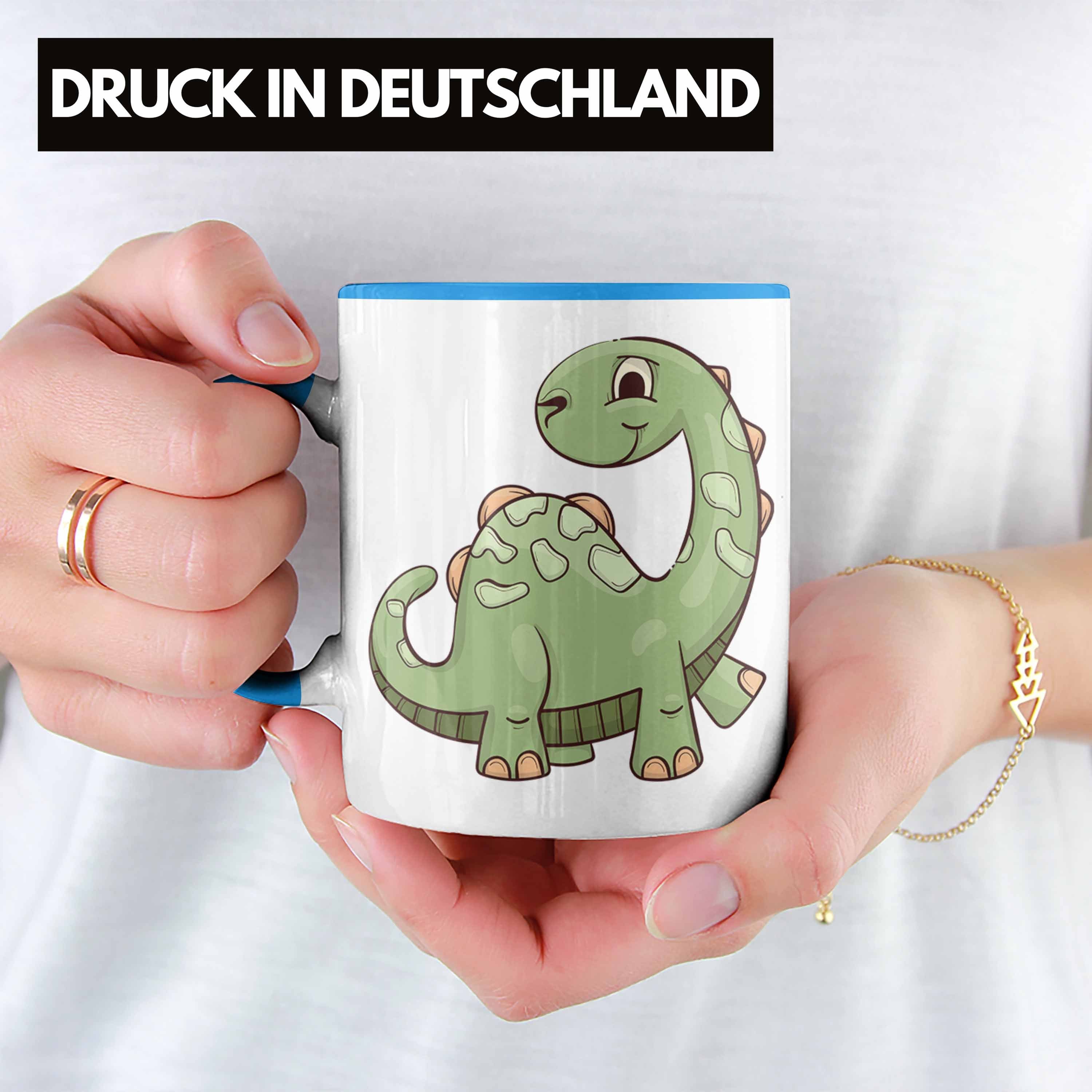 Tasse Jungen Dinosaurier Coole für Jungs Blau Dinofans Geschenkidee Trendation Trendation - Geschenke Tasse Lustig