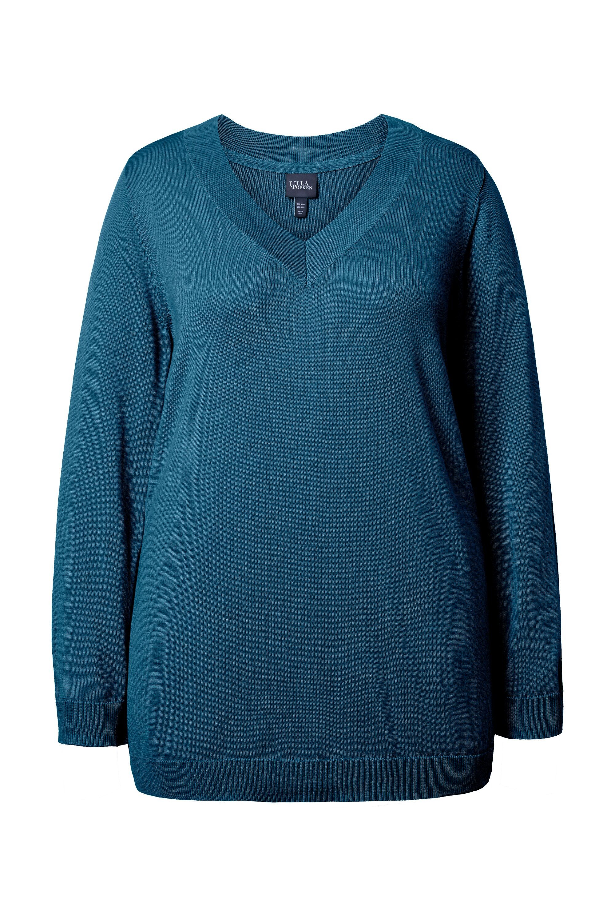 Ulla Popken Strickpullover Pullover V-Ausschnitt Langarm weicher Feinstrick günstig online kaufen