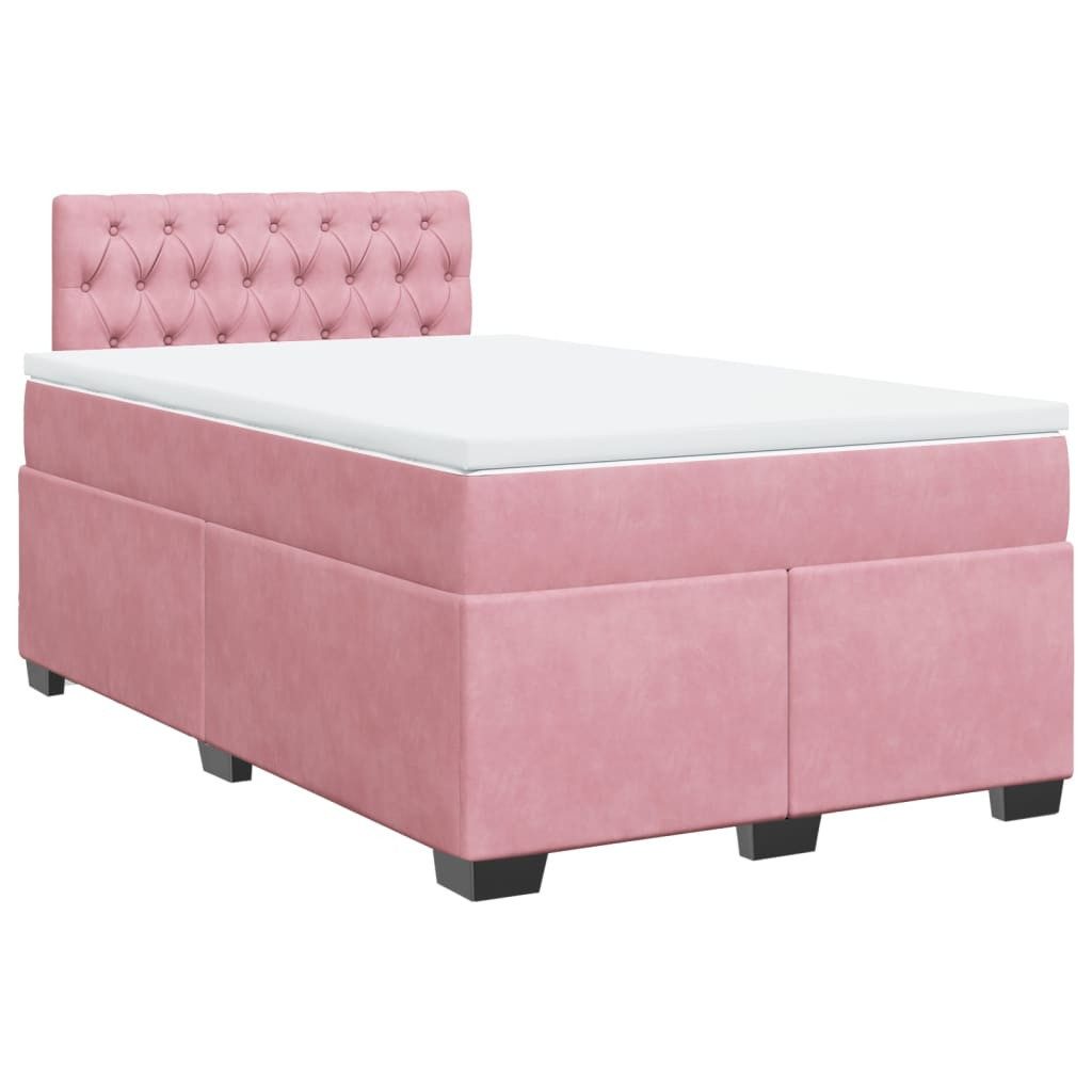 vidaXL Bett Boxspringbett mit Matratze Rosa 120x190 cm Samt günstig online kaufen