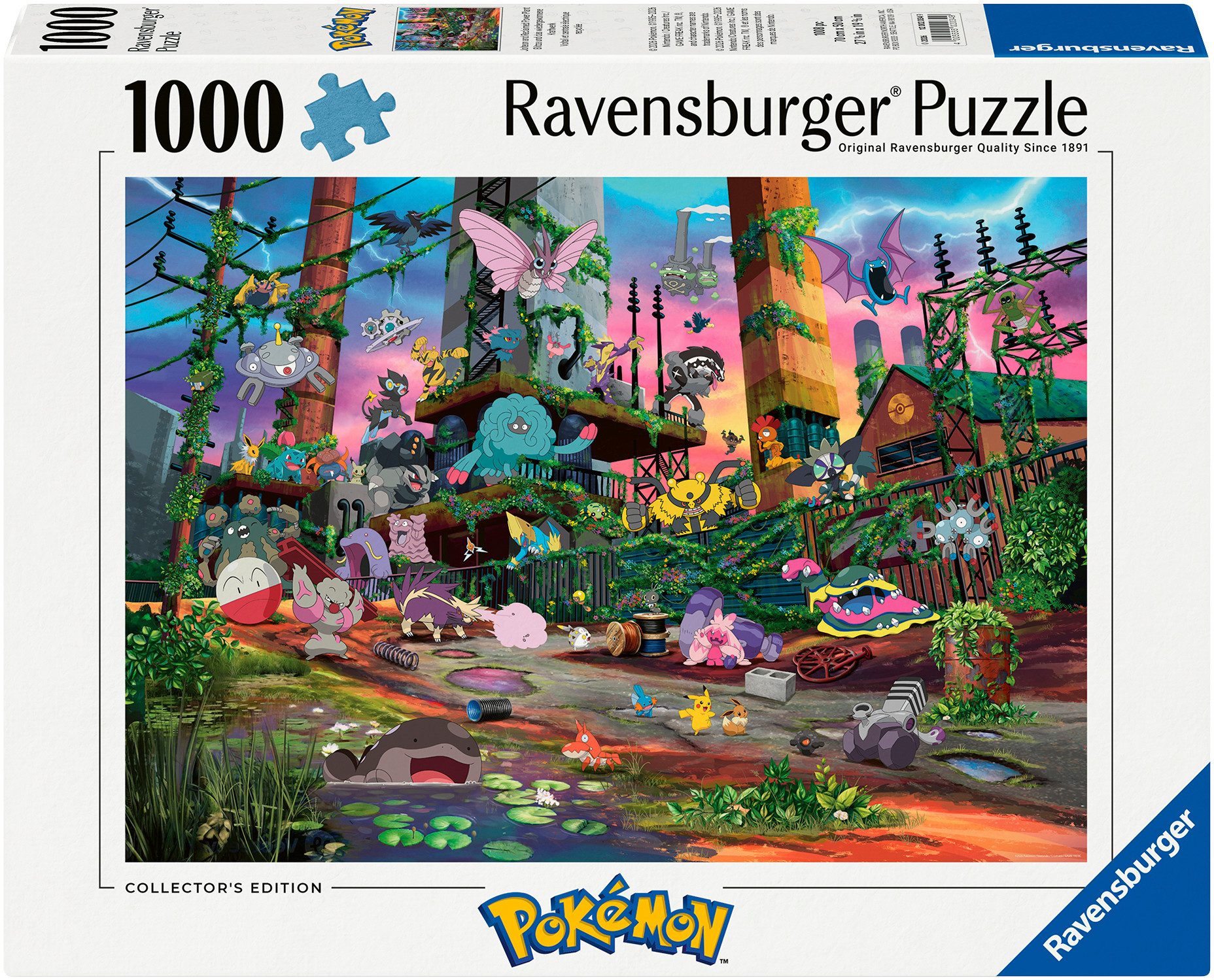 Ravensburger Puzzle Pokémon, Jolteon and Reclaimed Power Plant, 1000 Puzzleteile, Made in Germany