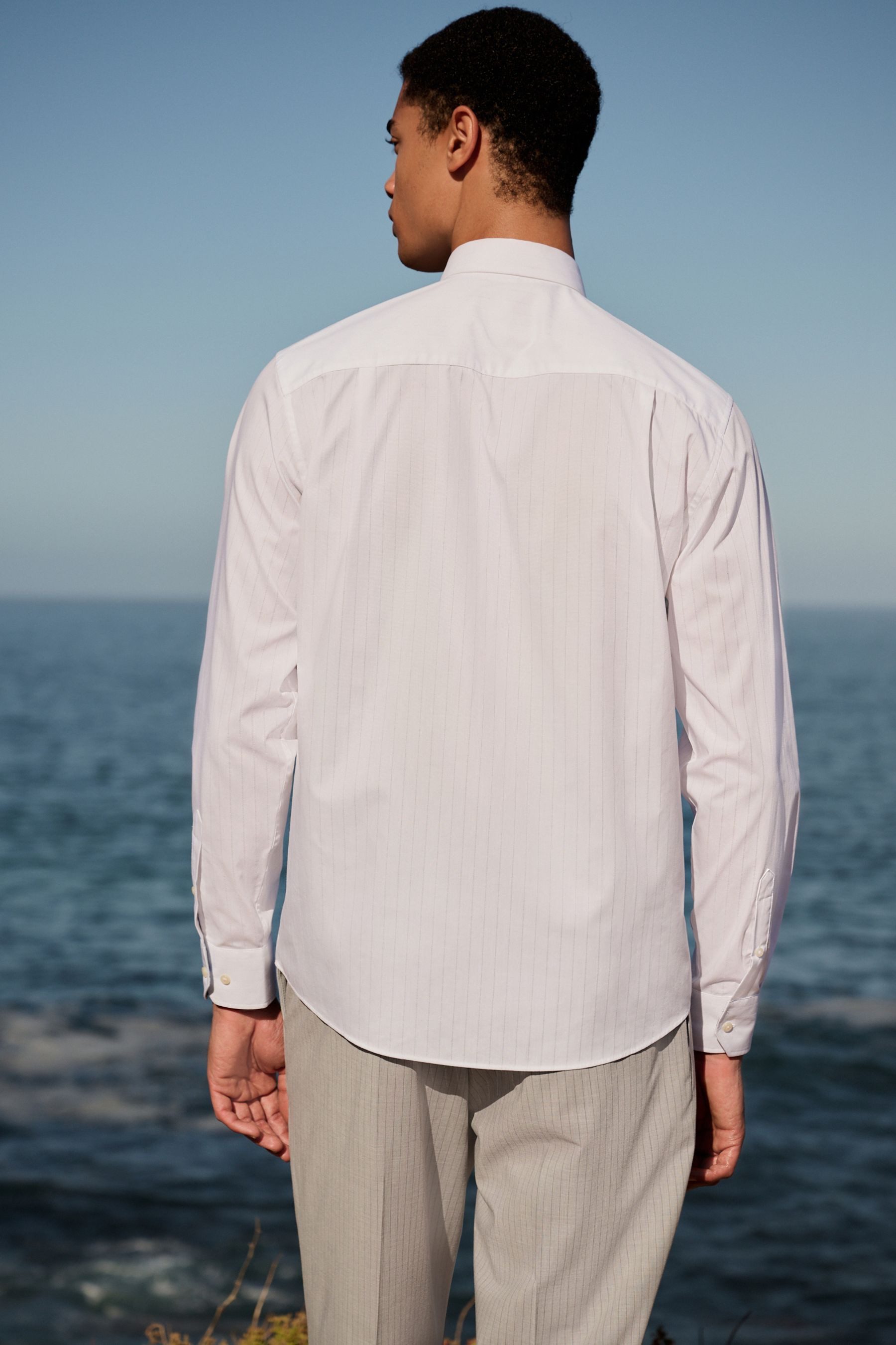 Next Langarmhemd Gestreiftes Langarmhemd mit Lochdetails günstig online kaufen