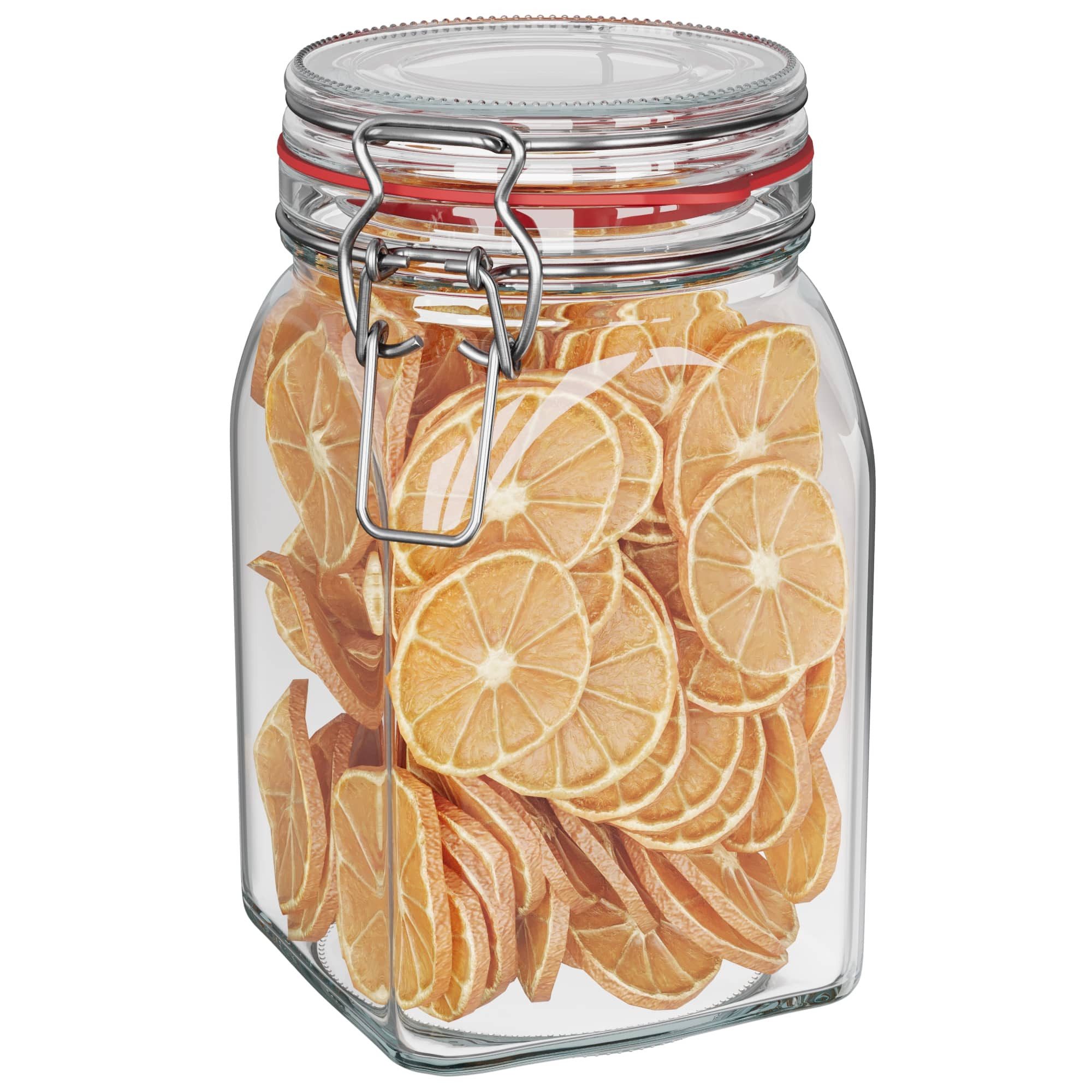 Wellgro Vorratsglas Einmachgläser mit Bügelverschluss eckig, Fermentierglas, (6-tlg)
